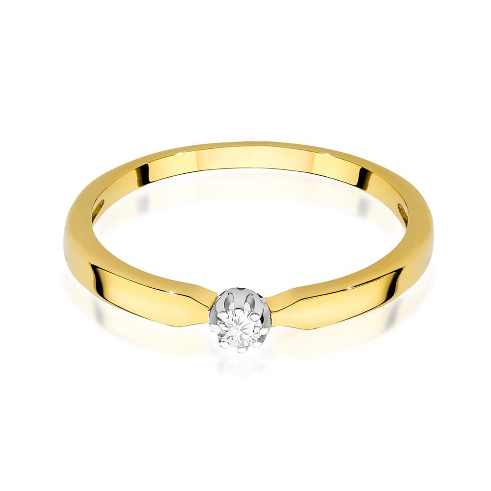 Inel Aur 9K cu Diamant Natural 0.04 ct