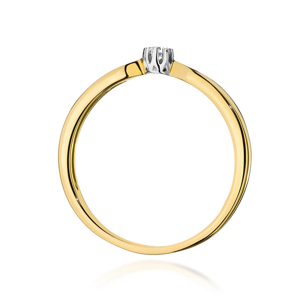 Inel Aur 9K cu Diamant Natural 0.04 ct