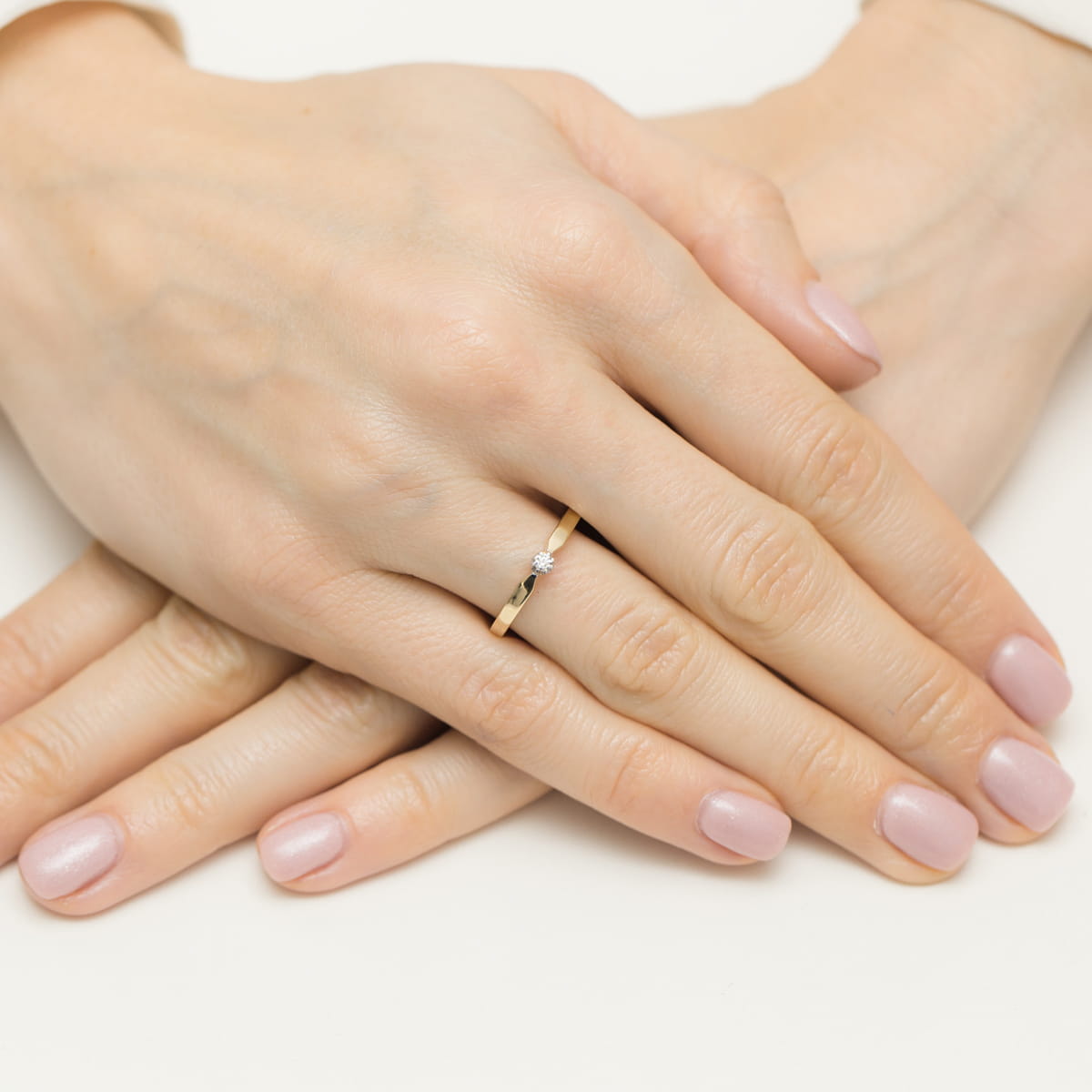 Inel Aur 9K cu Diamant Natural 0.04 ct