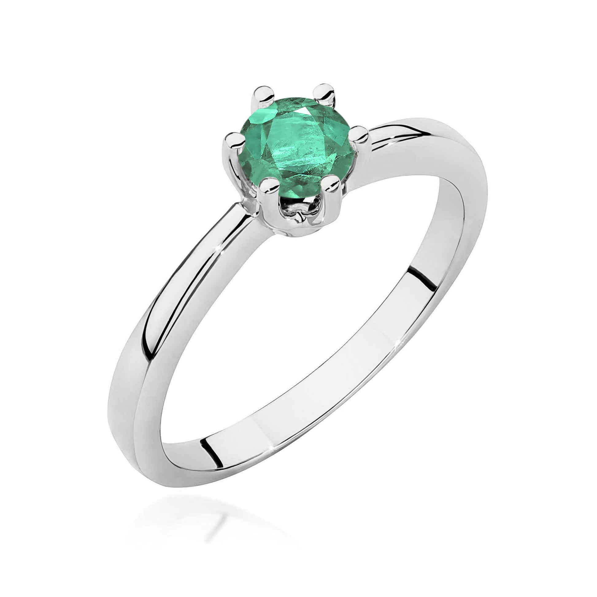 Inel Aur 14K W0563 Smarald 0,50ct