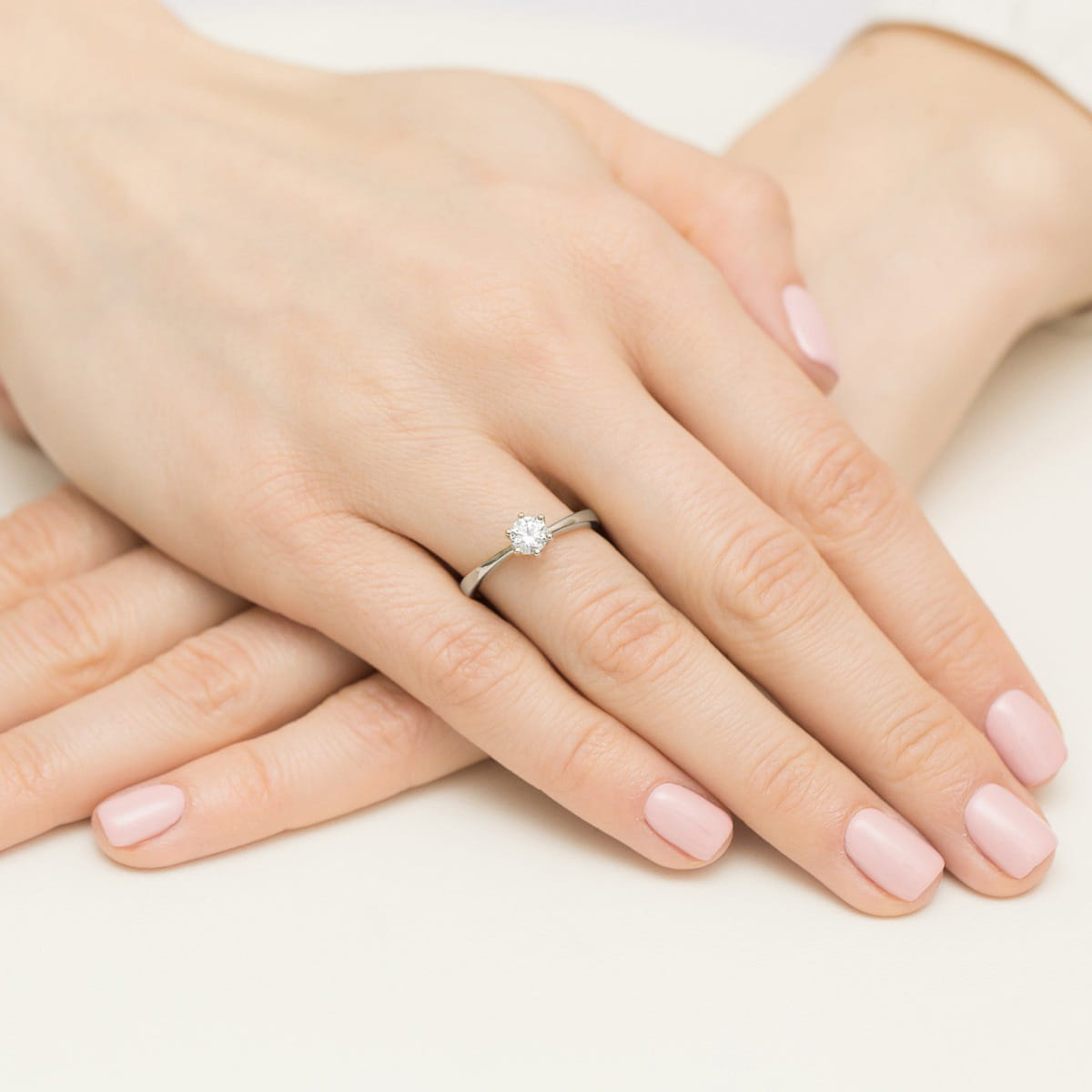 Inel Aur 14K W0563 Safir Alb 0,50ct