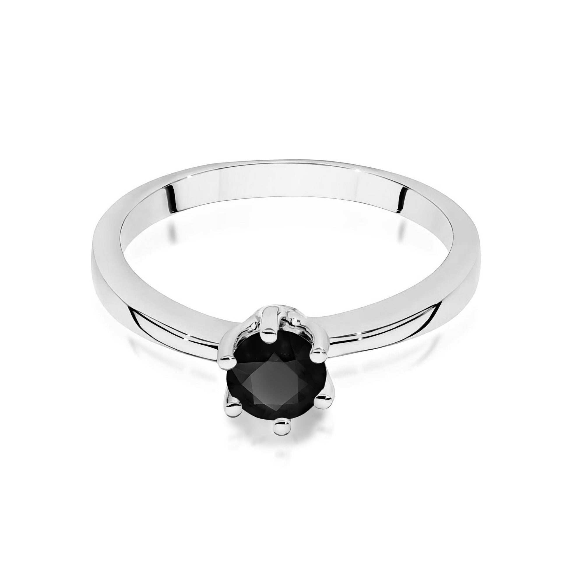 Inel Aur 9K cu Diamant Natural Negru 0.50 ct