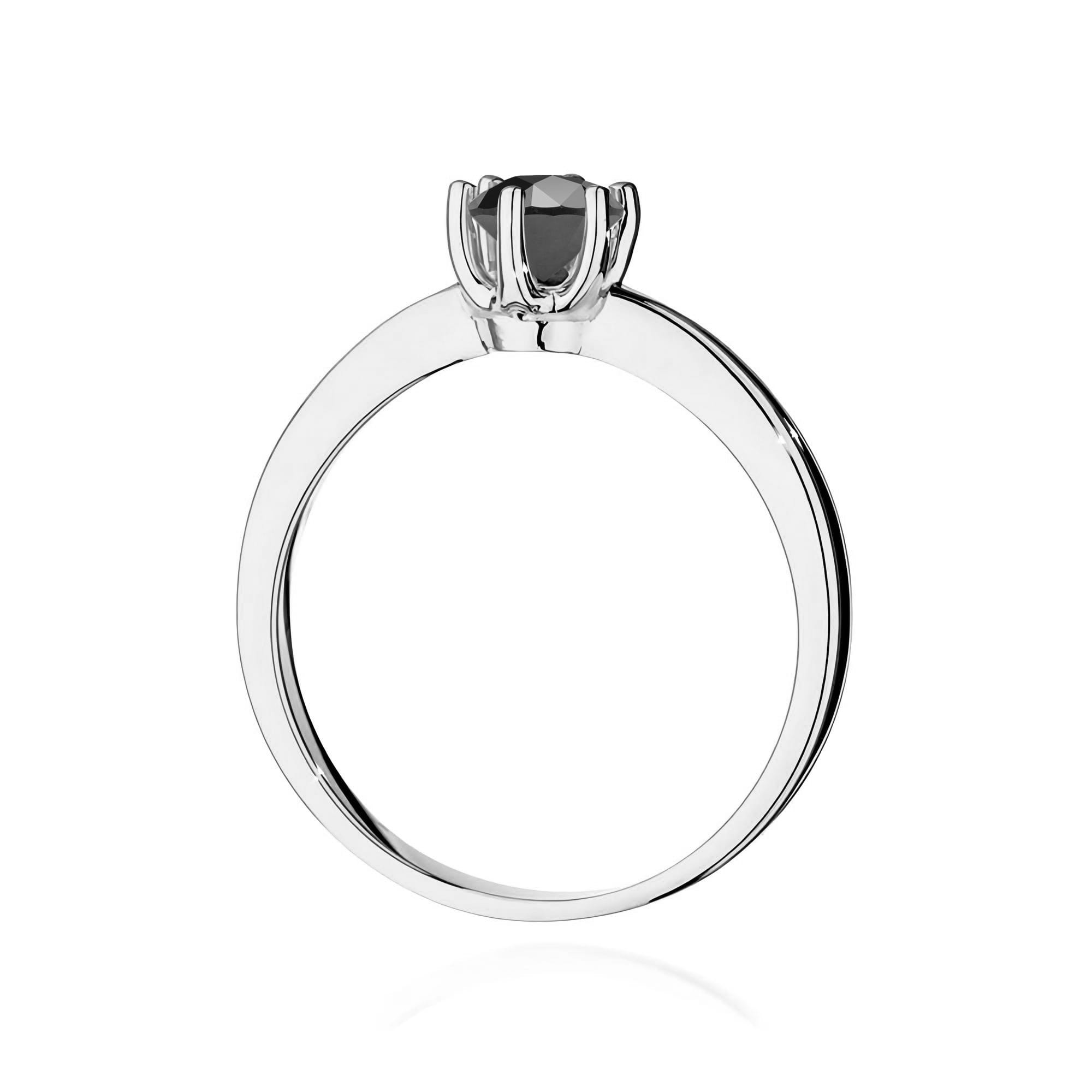 Inel Aur 9K cu Diamant Natural Negru 0.50 ct