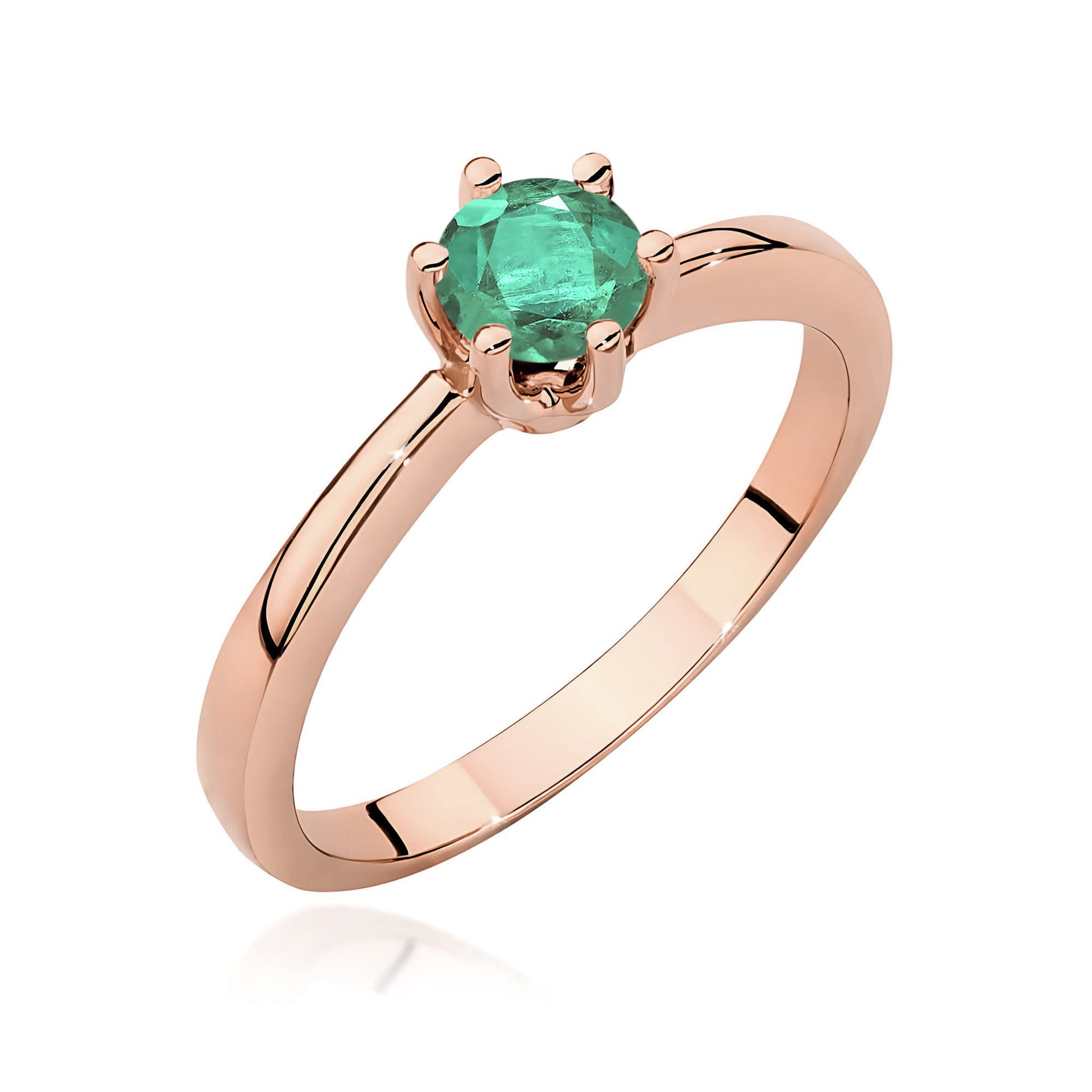 Inel Aur 14K W0563 Smarald 0,50ct
