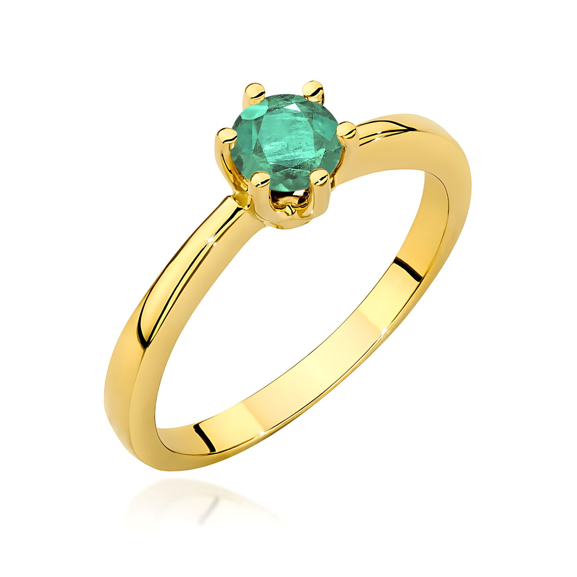 Inel Aur 14K W0563 Smarald 0,50ct