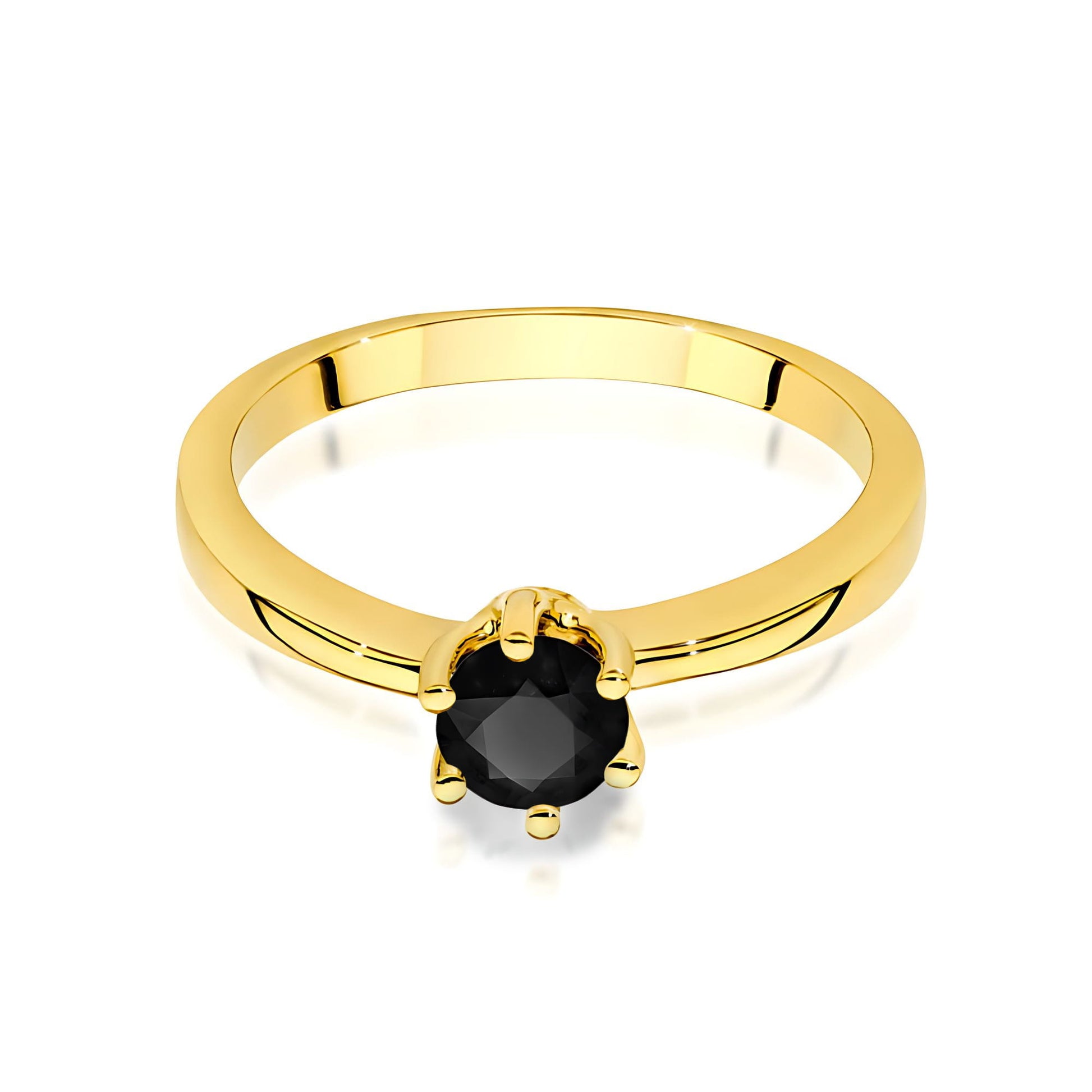 Inel Aur 9K cu Diamant Natural Negru 0.50 ct