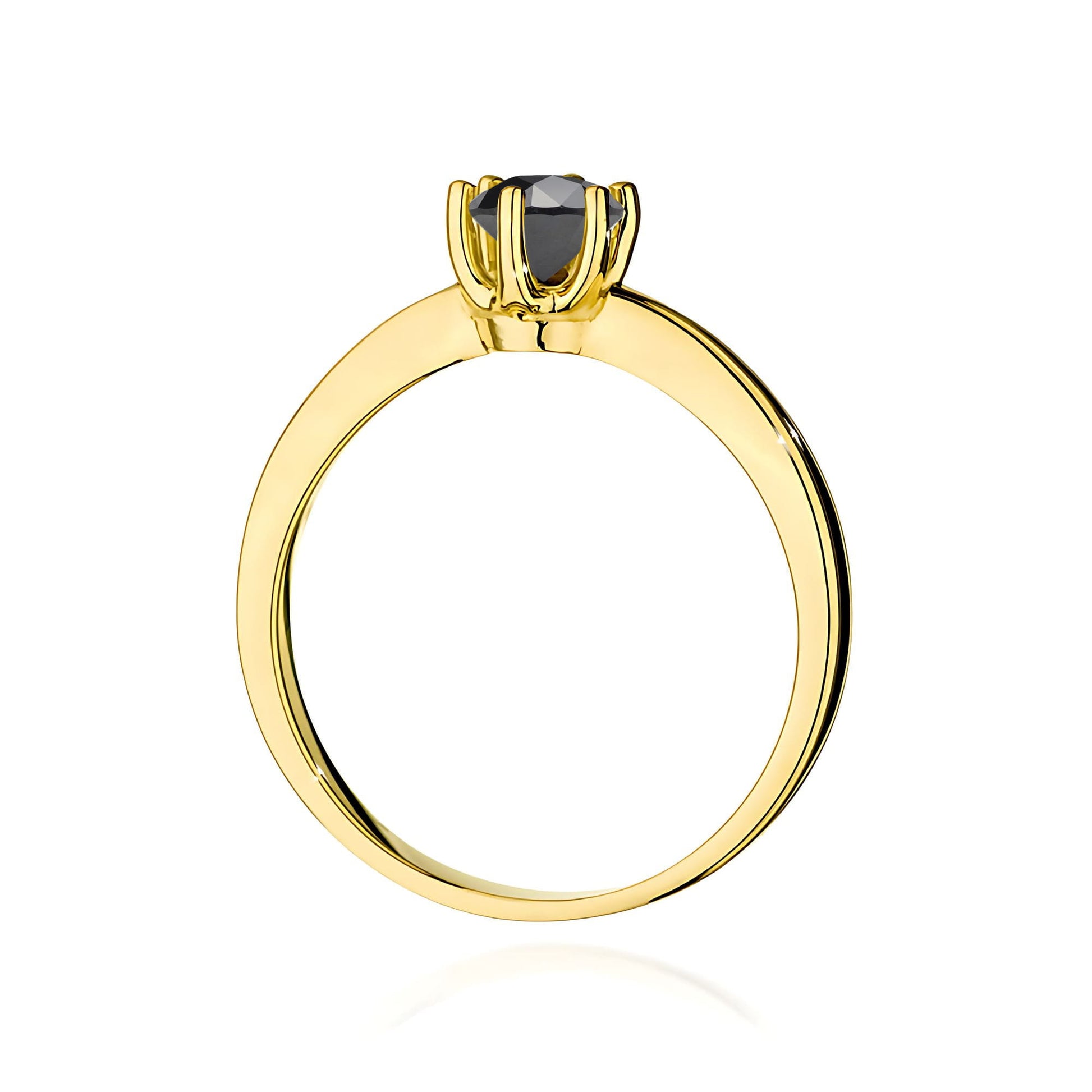 Inel Aur 9K cu Diamant Natural Negru 0.50 ct