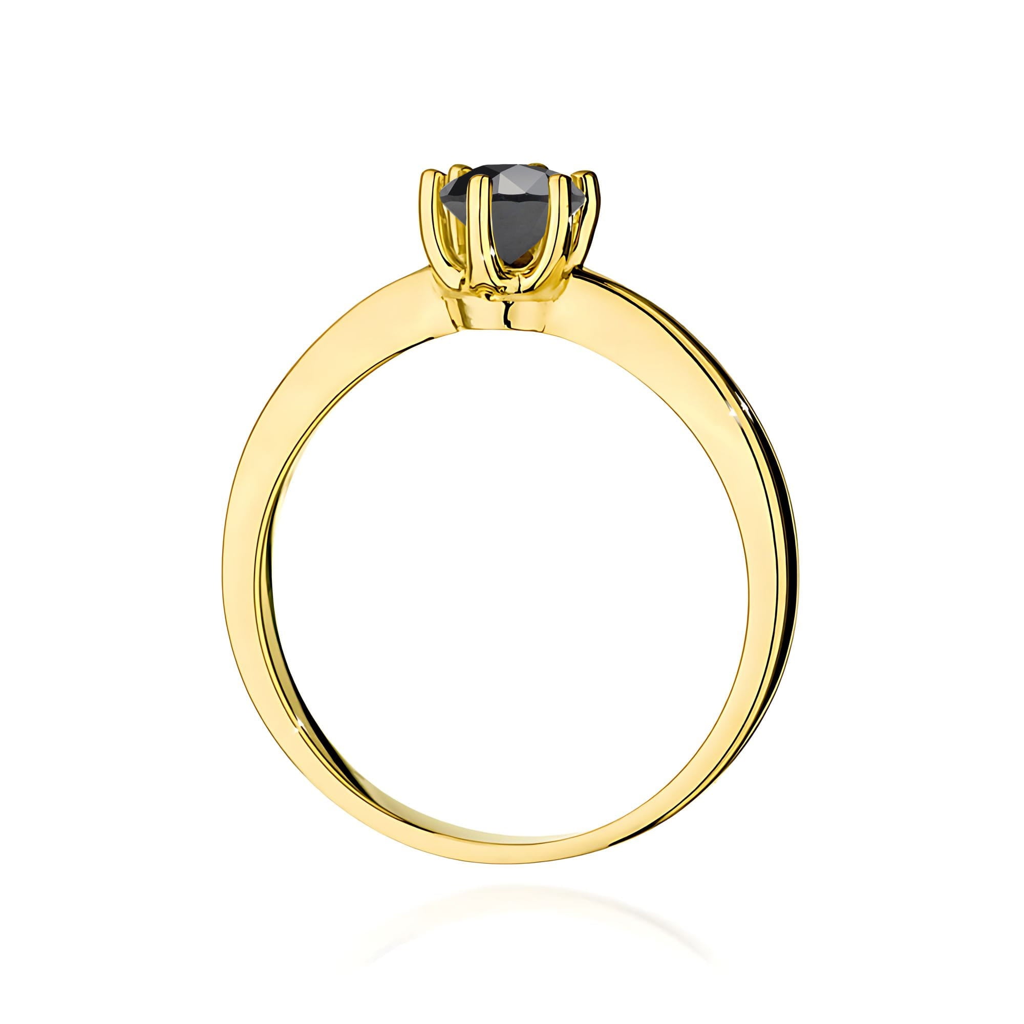 Inel Aur 9K cu Diamant Natural Negru 0.50 ct