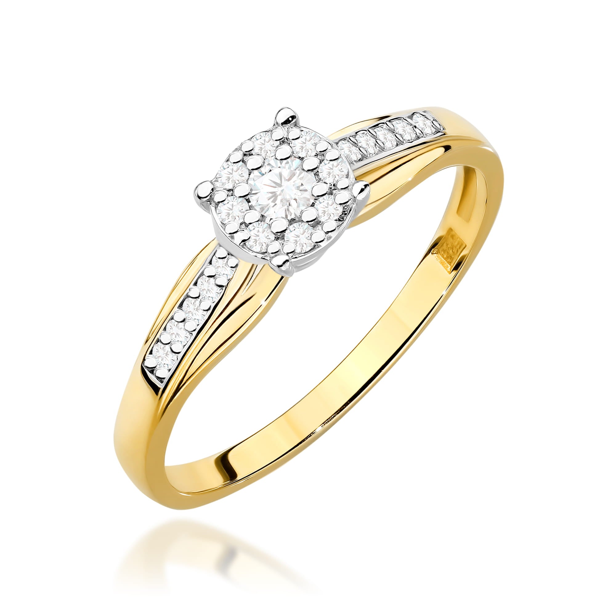 Inel Aur 9K cu Diamante Naturale 0.20 ct