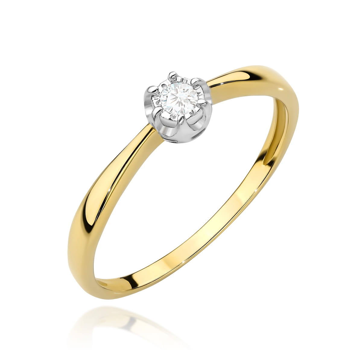 Inel Aur 9K cu Diamant Natural 0.06 ct
