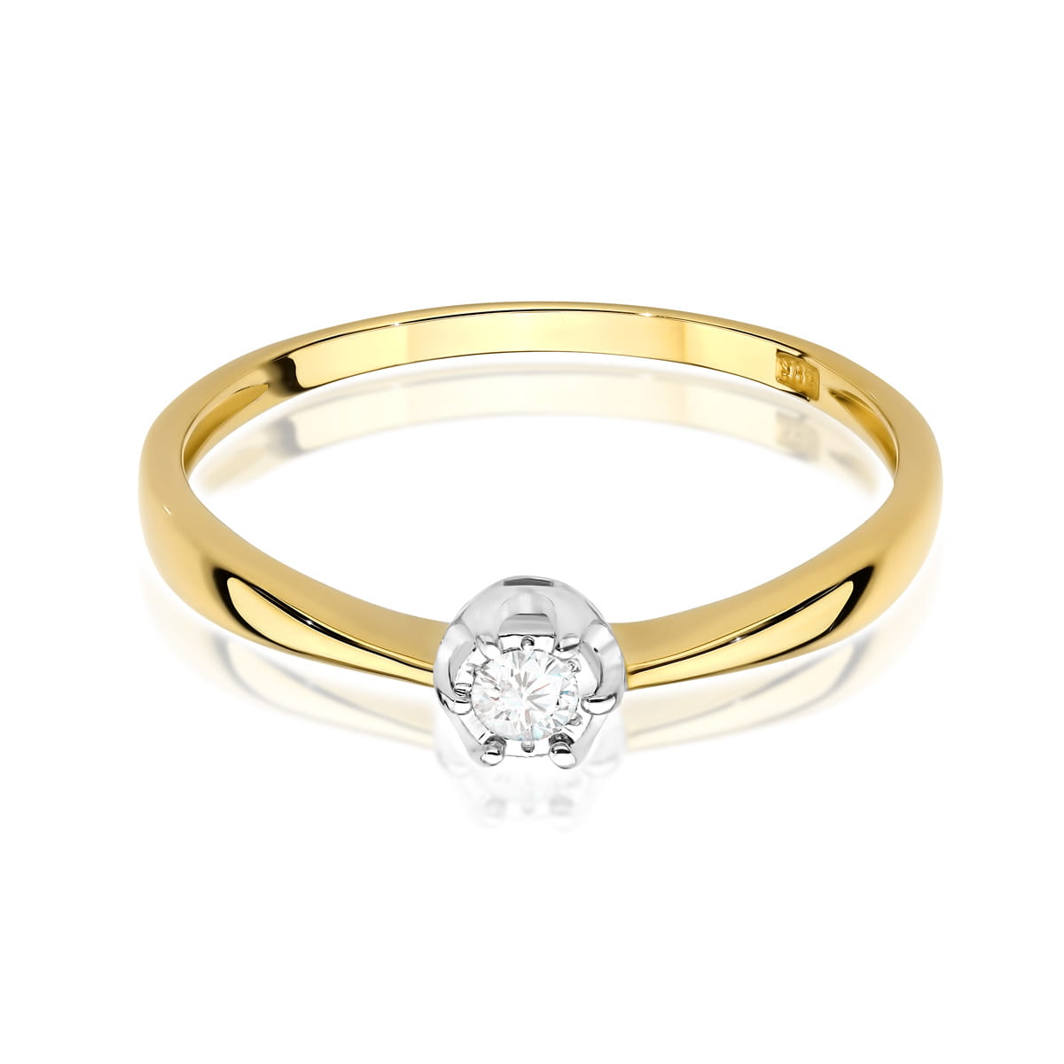 Inel Aur 9K cu Diamant Natural 0.06 ct