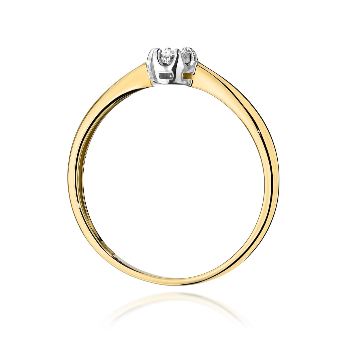 Inel Aur 9K cu Diamant Natural 0.06 ct