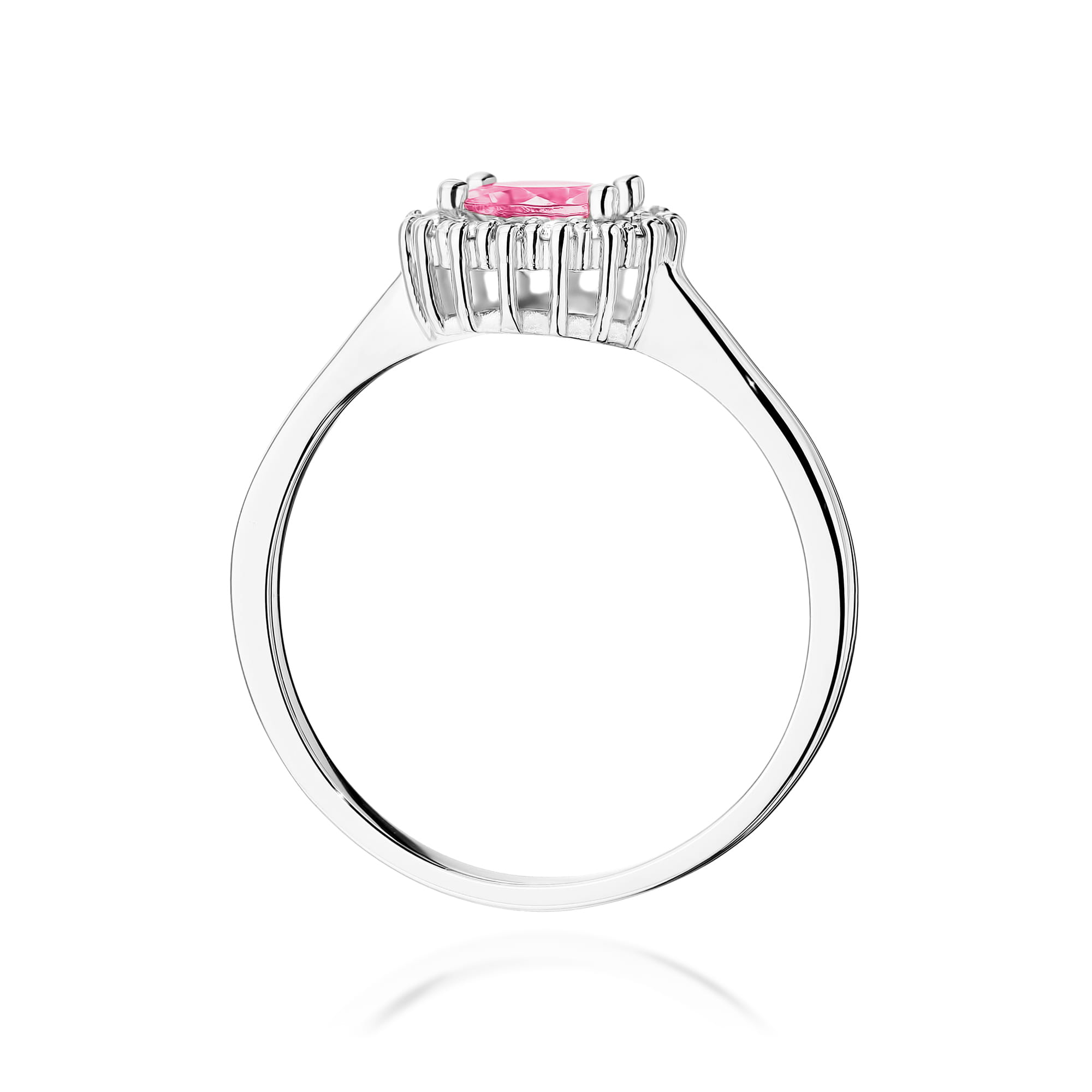 Inel Aur 14K cu Topaz Roz 0.60 ct si Diamante Naturale 0.14 ct