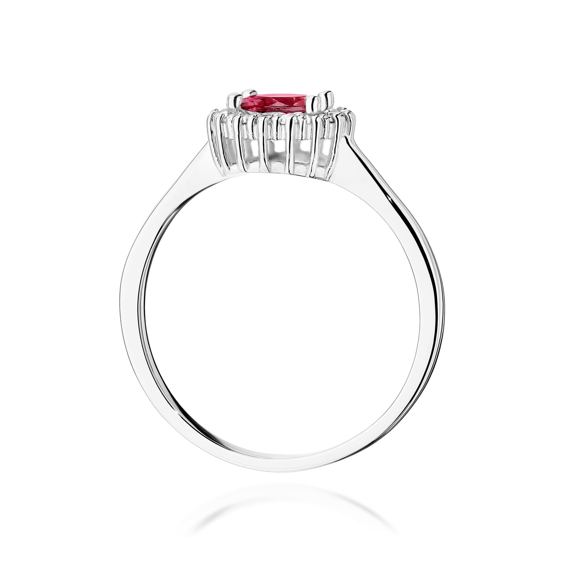 Inel Aur 9K cu Rubin 0.60 ct si Diamante Naturale 0.14 ct