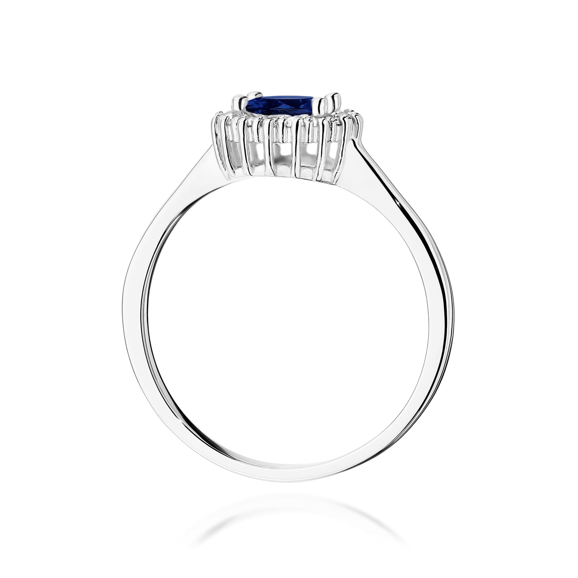 Inel Aur 9K cu Safir 0.50 ct si Diamante Naturale 0.14 ct