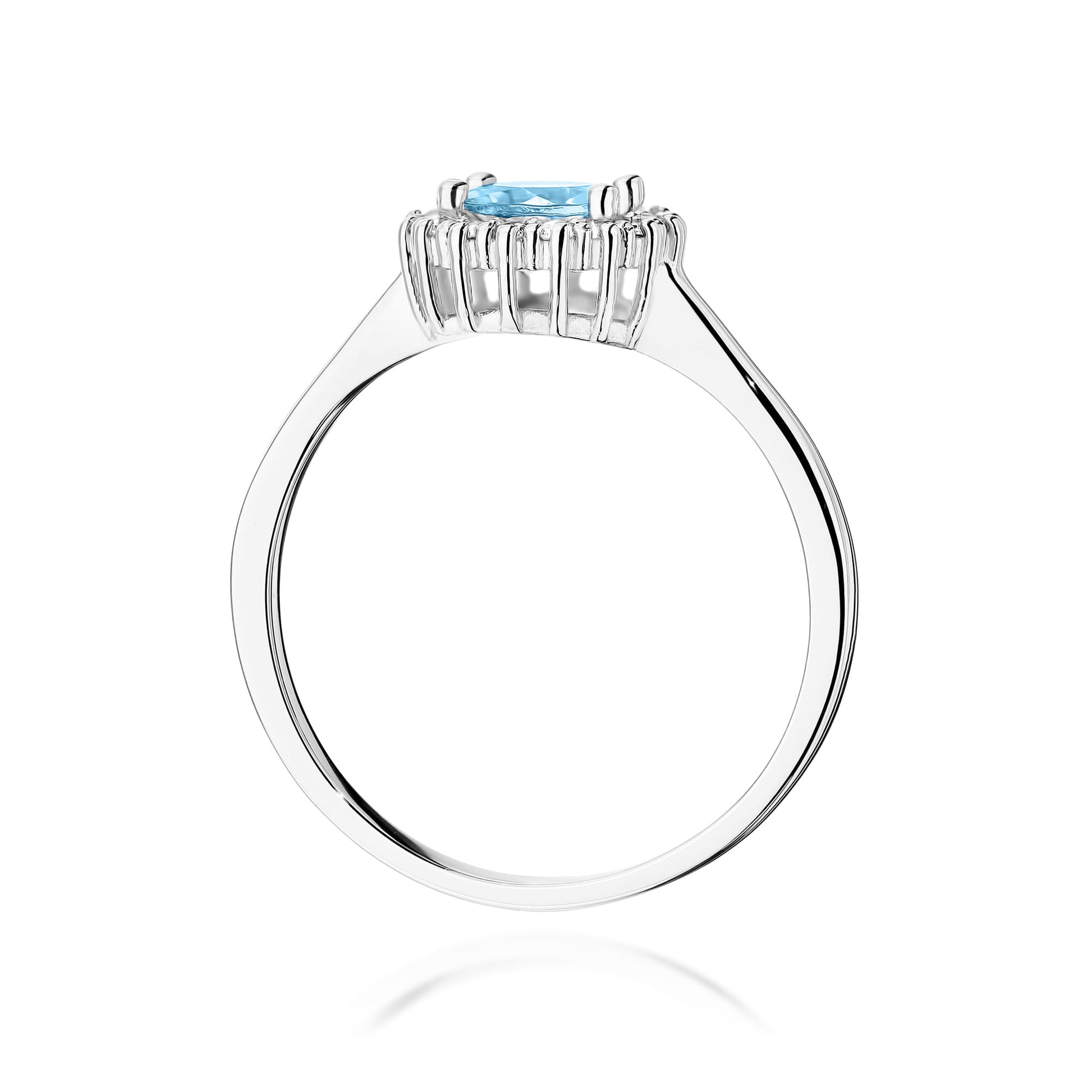 Inel Aur 9K cu Topaz Swiss 0.50 ct si Diamante Naturale 0.14 ct
