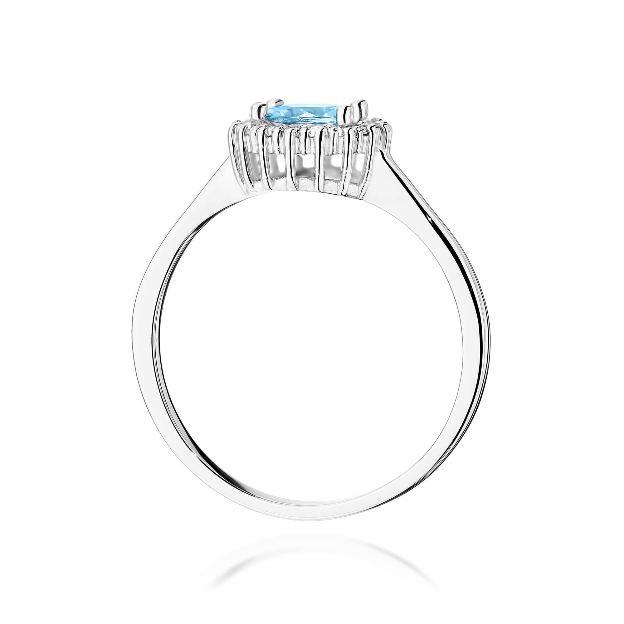 Inel Aur 9K cu Topaz Swiss 0.50 ct si Diamante Naturale 0.14 ct