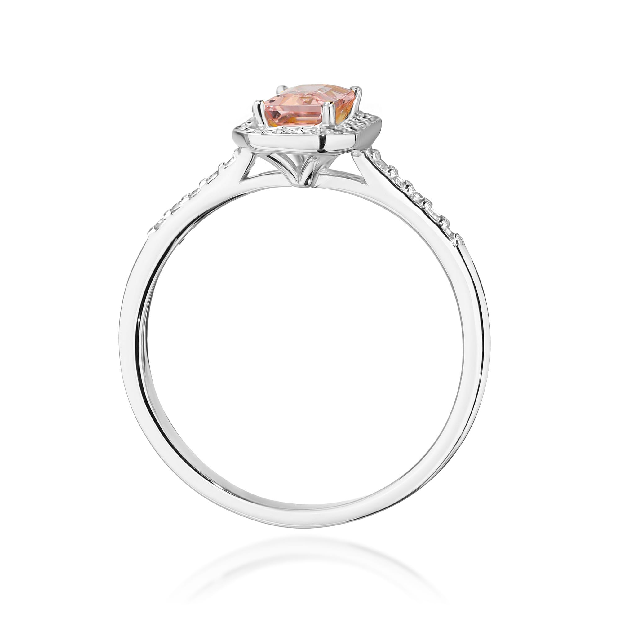Inel Aur 9K cu Morganit 0.60 ct si Diamante Naturale 0.19 ct