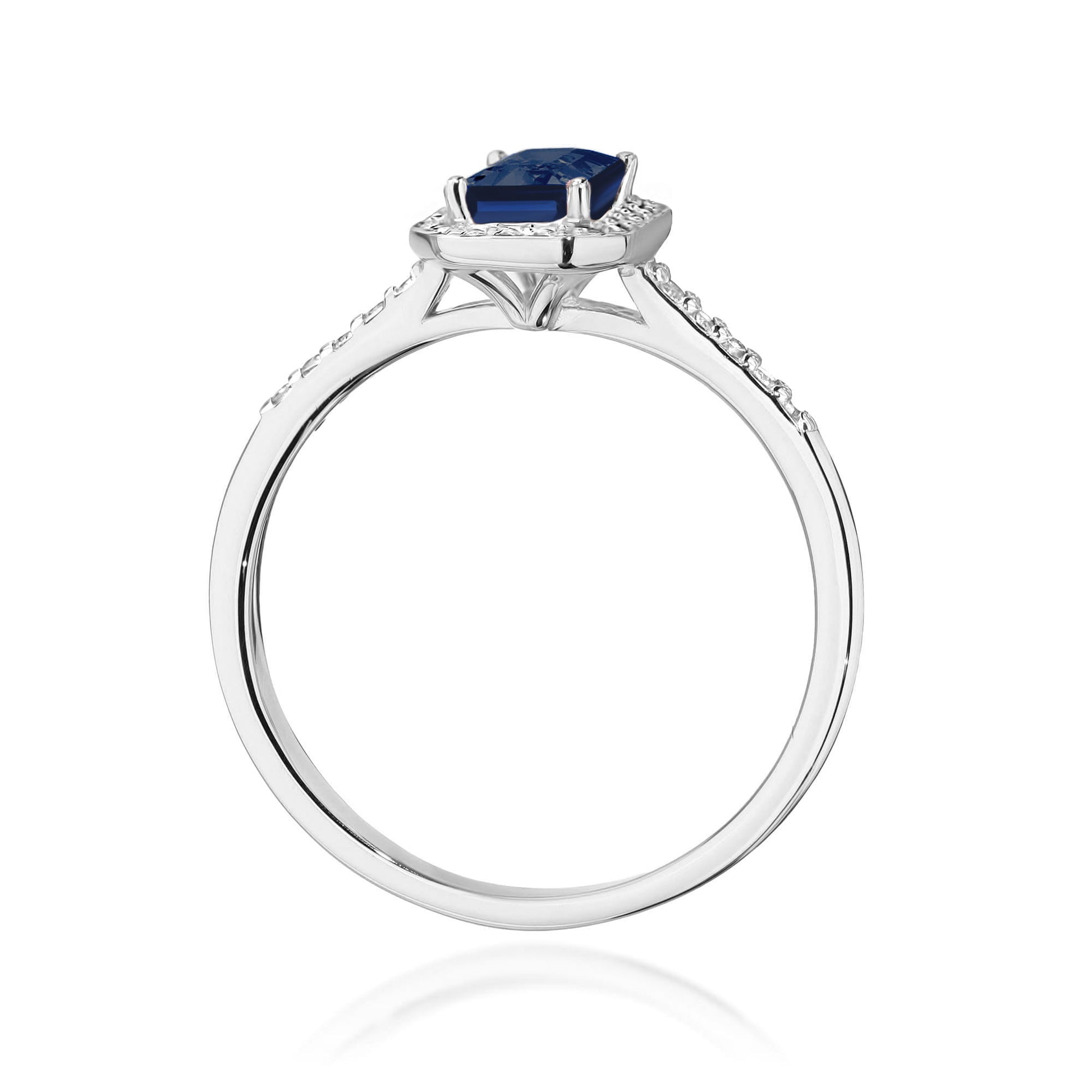 Inel Aur 9K cu Safir 0.60 ct si Diamante Naturale 0.19 ct