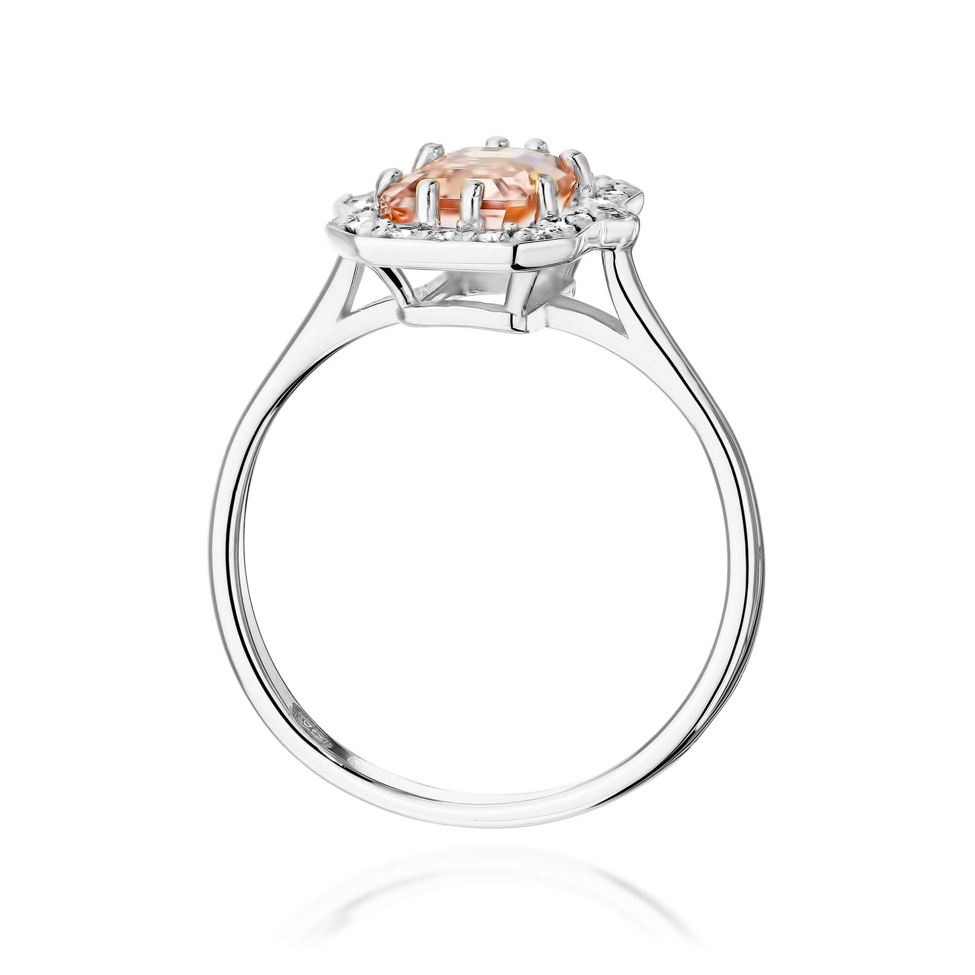 Inel Aur 9K cu Morganit 1.00 ct si Diamante Naturale 0.17 ct