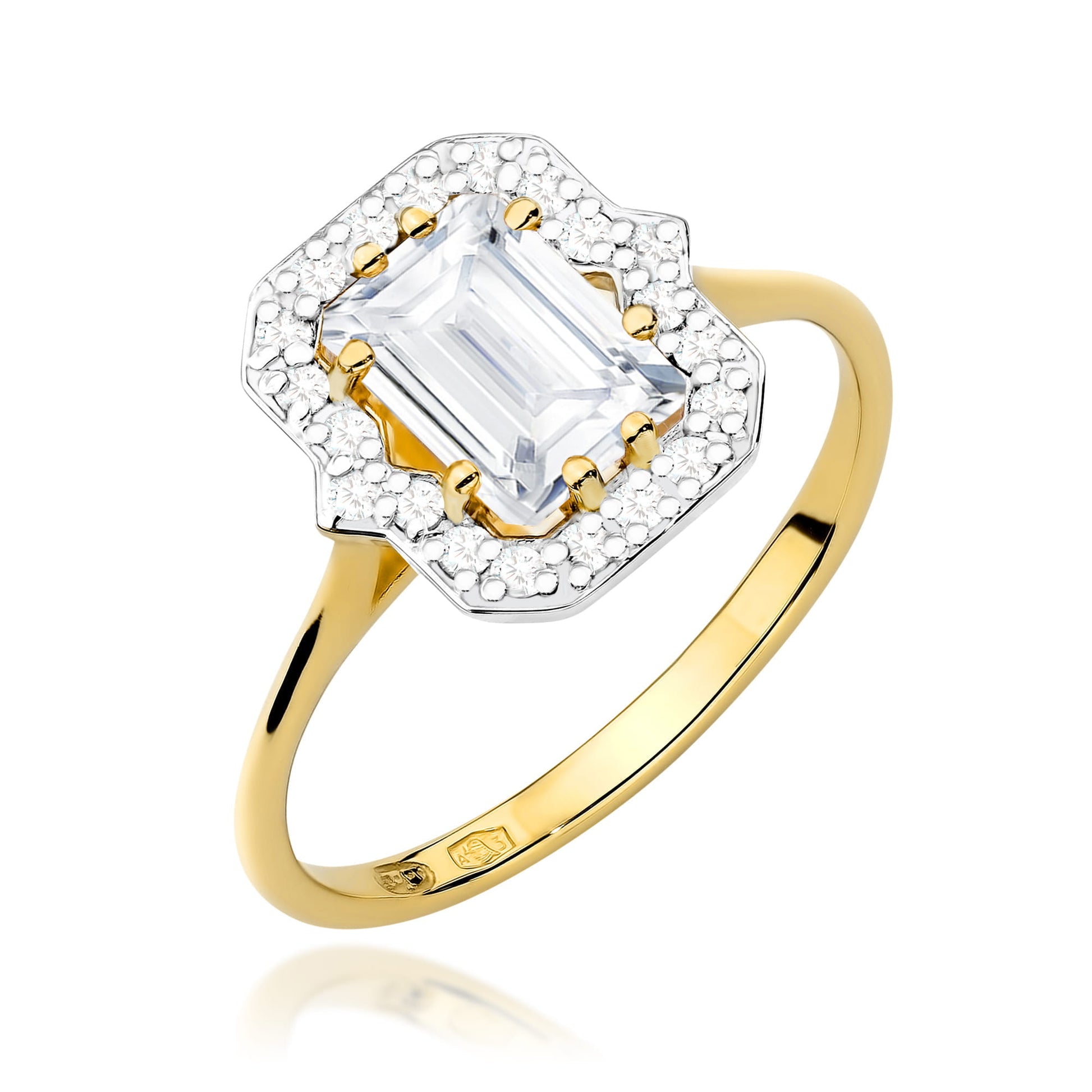 Inel Aur 9K cu Diamante de Laborator 1.17 ct