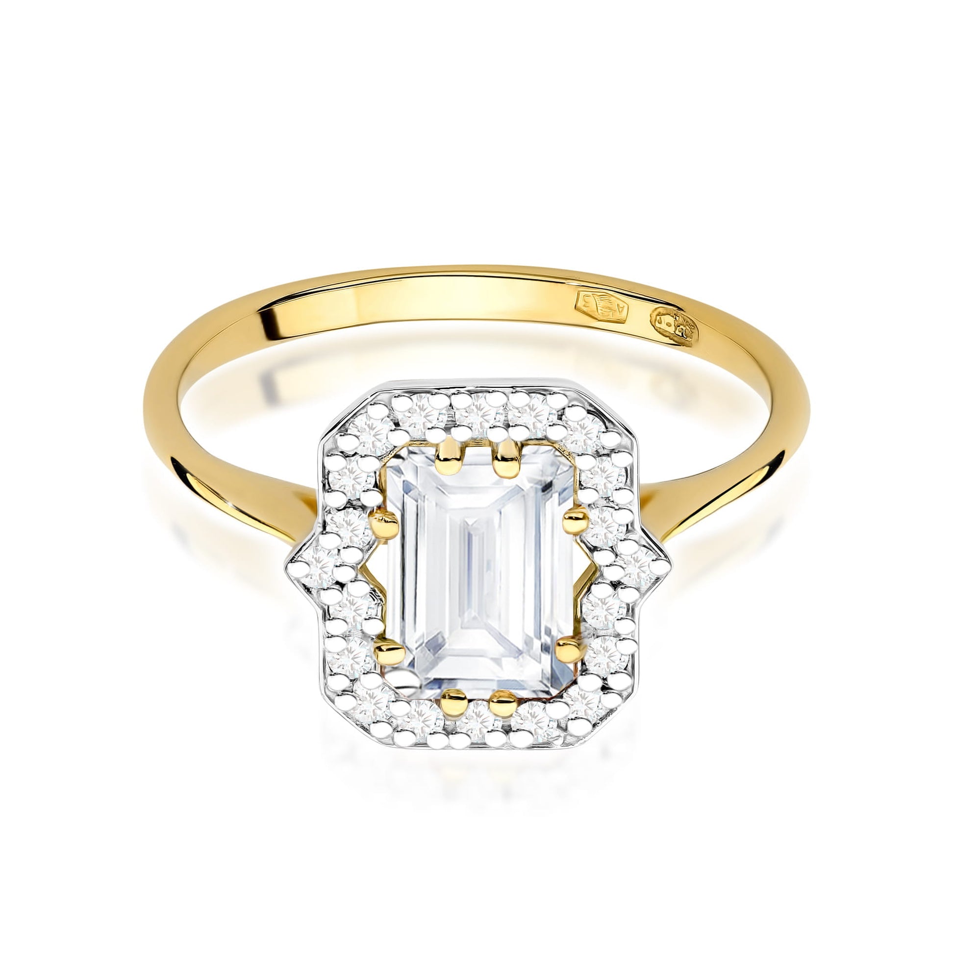 Inel Aur 9K cu Diamante de Laborator 1.17 ct