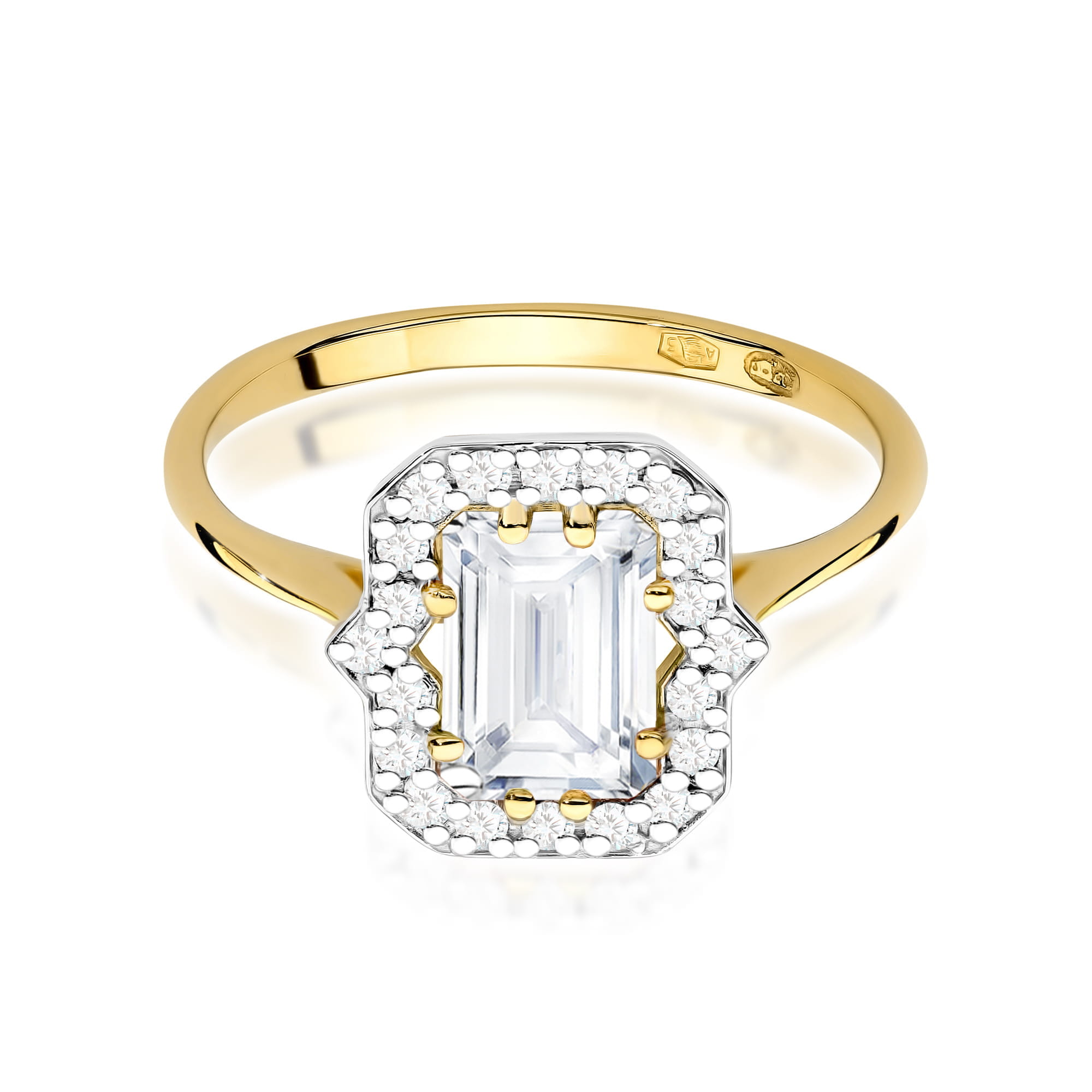 Inel Aur 9K cu Diamante de Laborator 1.17 ct