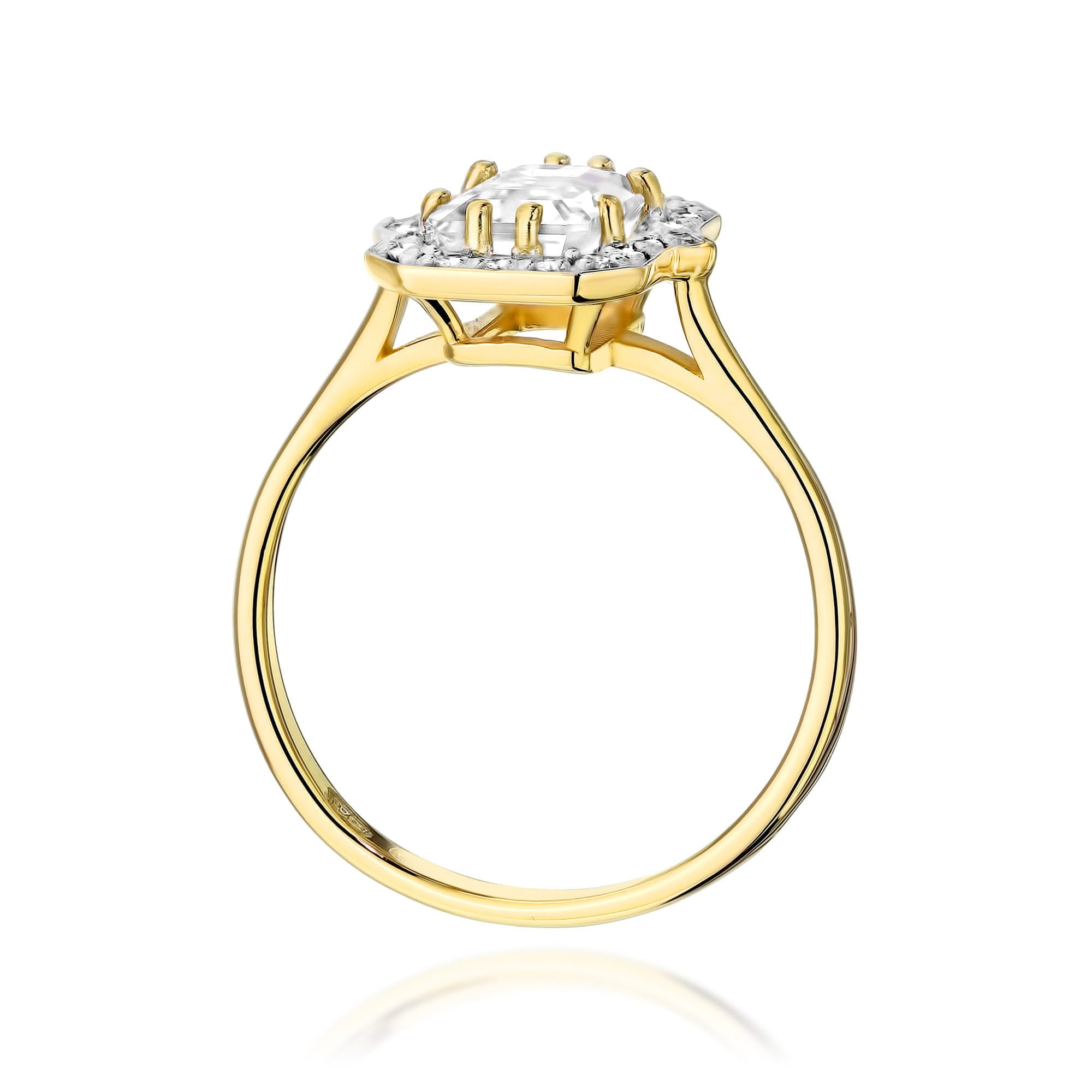 Inel Aur 9K cu Diamante de Laborator 1.17 ct