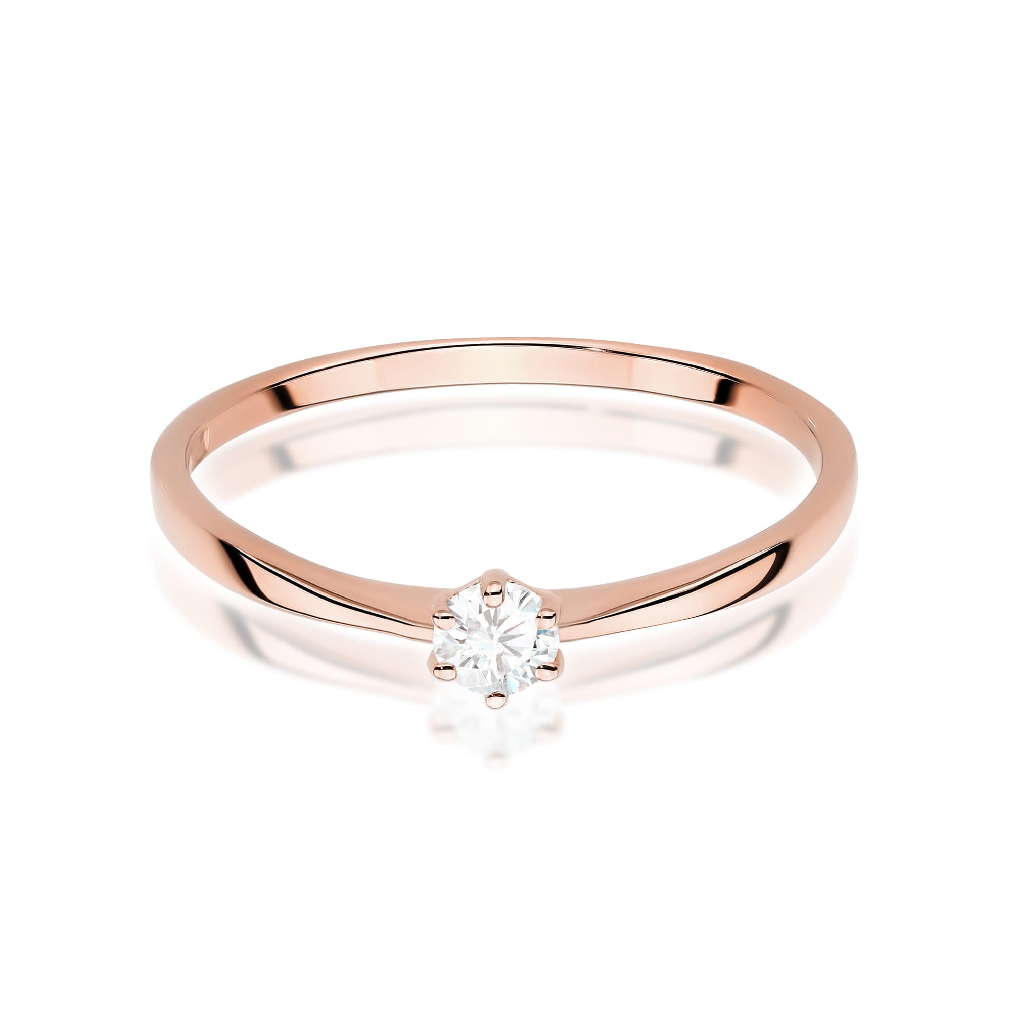 Inel Aur 14K W0579 Diamant Cultivat 0.10ct