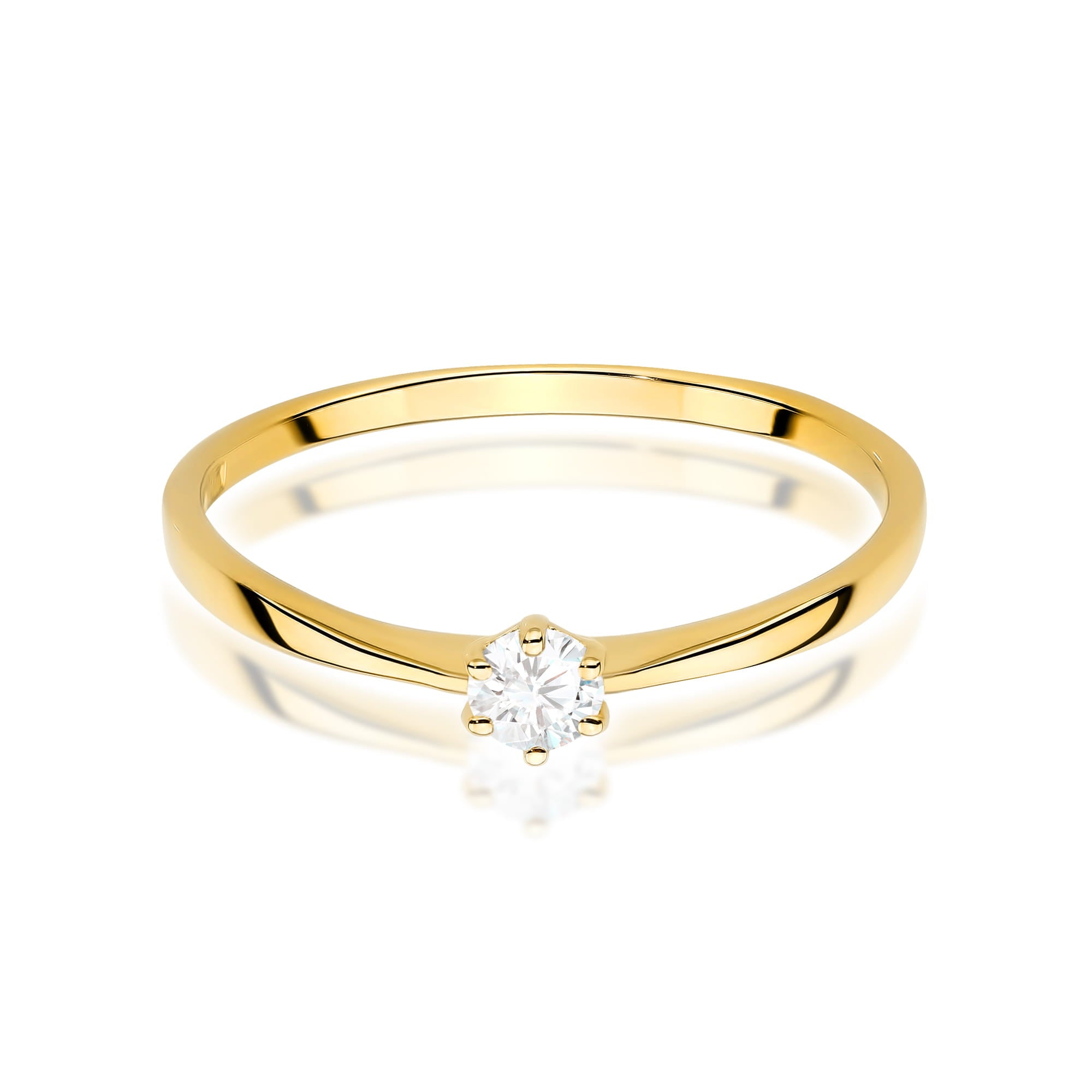 Inel Aur 9K cu Diamant Natural 0.10 ct
