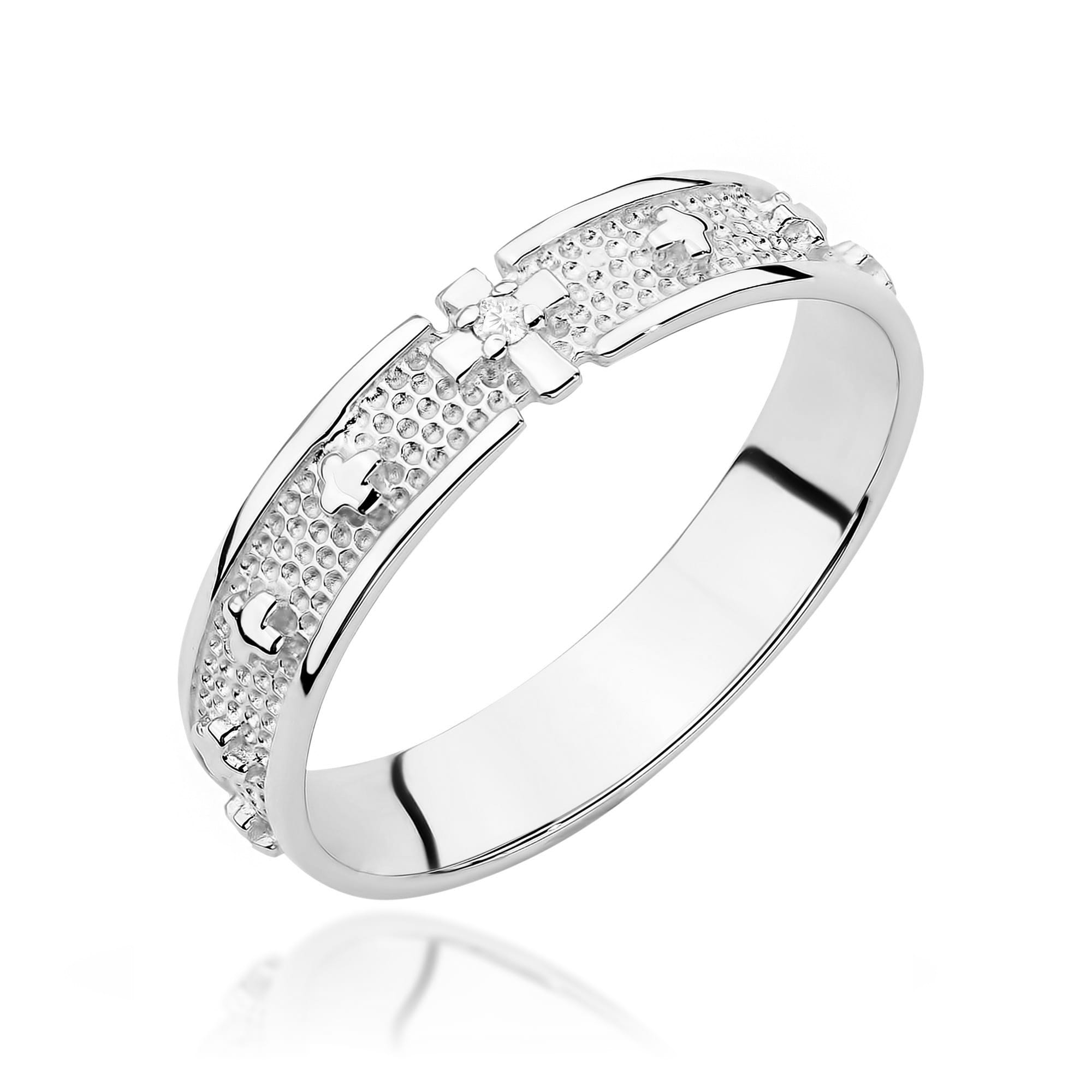 Inel Aur 9K cu Diamant Natural 0.01 ct