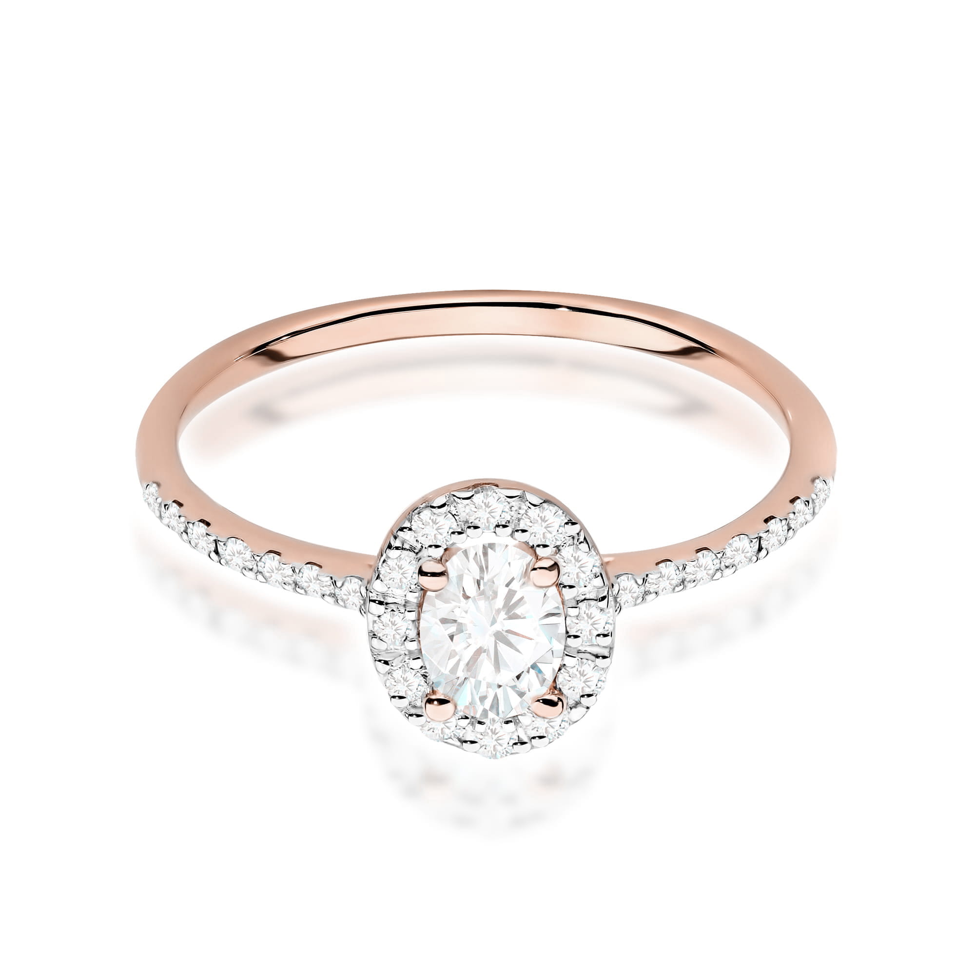 Inel Aur 14K Diamant Cultivat în Laborator Oval 0.30ct W0584