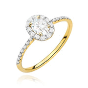 Inel Aur 14K Diamant Cultivat în Laborator Oval 0.30ct W0584