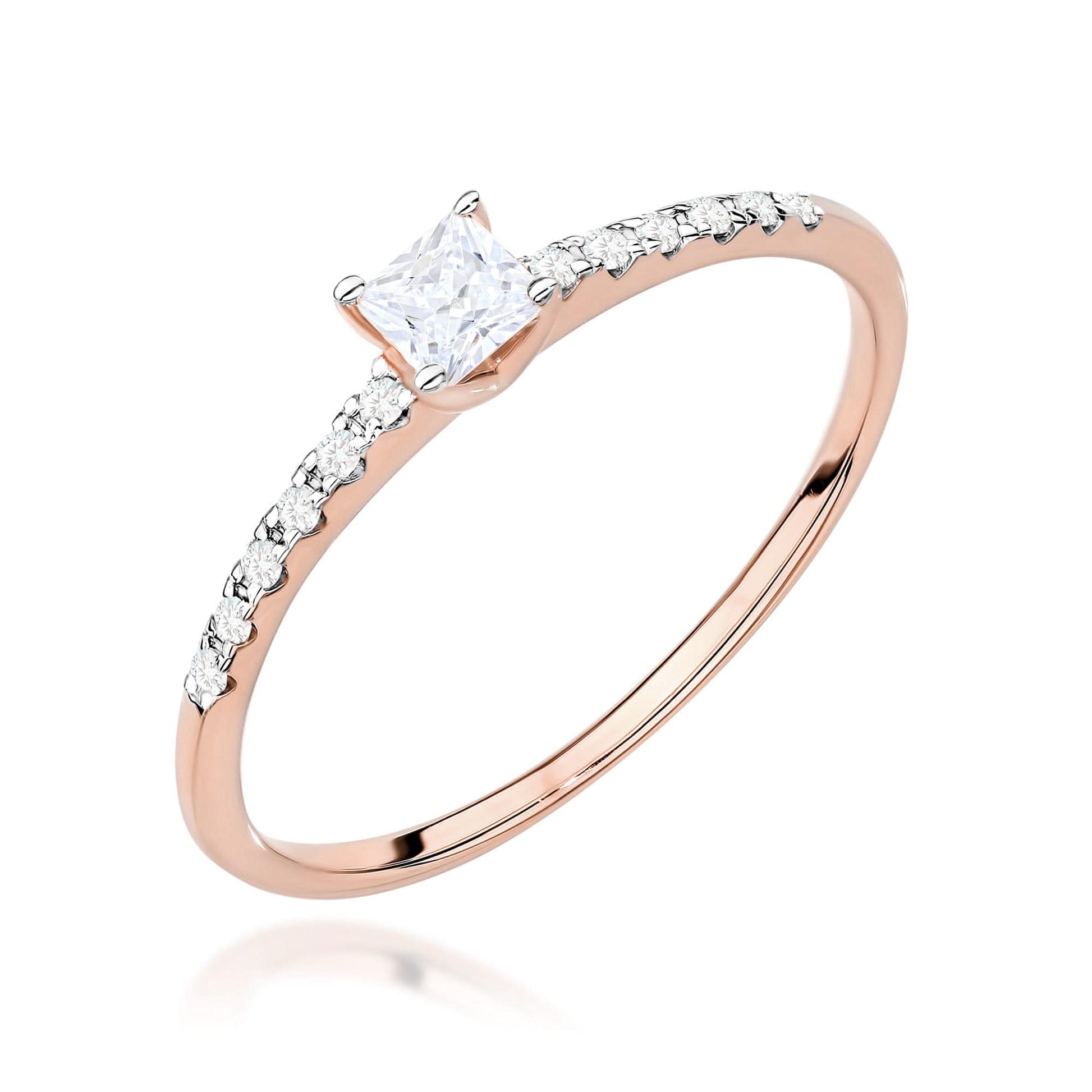 Inel Aur 14K Diamant Cultivat 0,15ct - Model W0588
