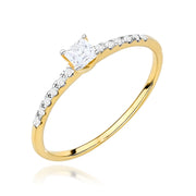 Inel Aur 14K Diamant Cultivat 0,15ct - Model W0588