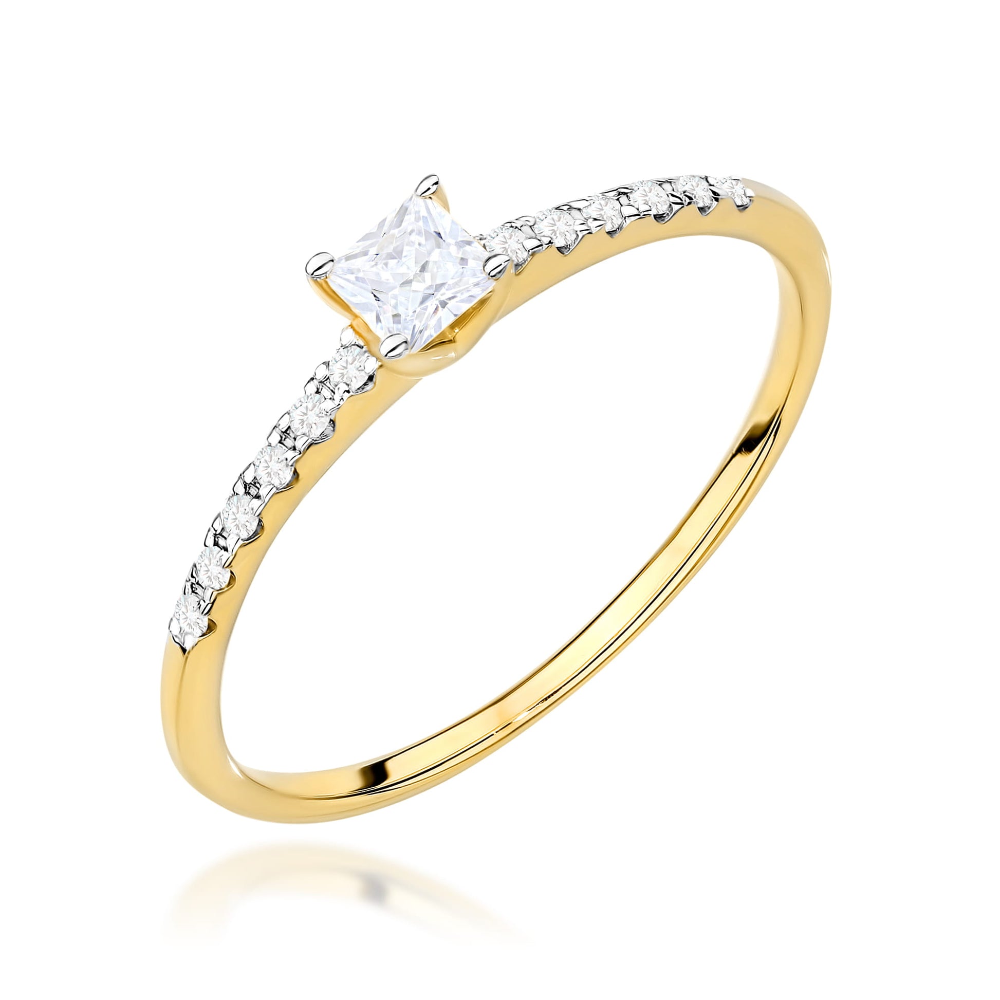 Inel Aur 9K cu Diamant Natural 0.15 ct