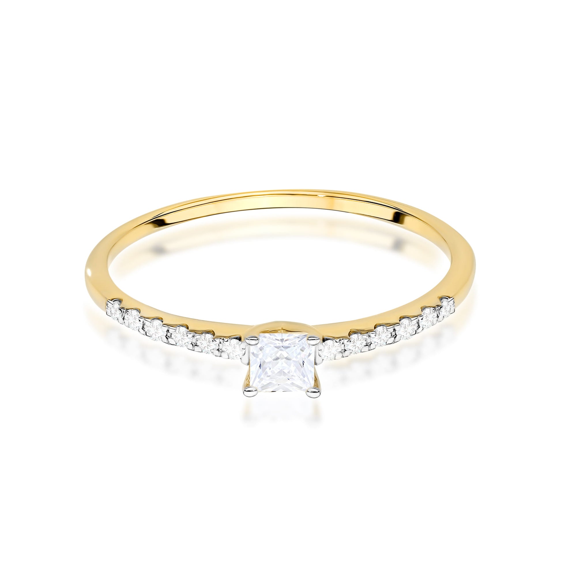 Inel Aur 9K cu Diamant Natural 0.15 ct