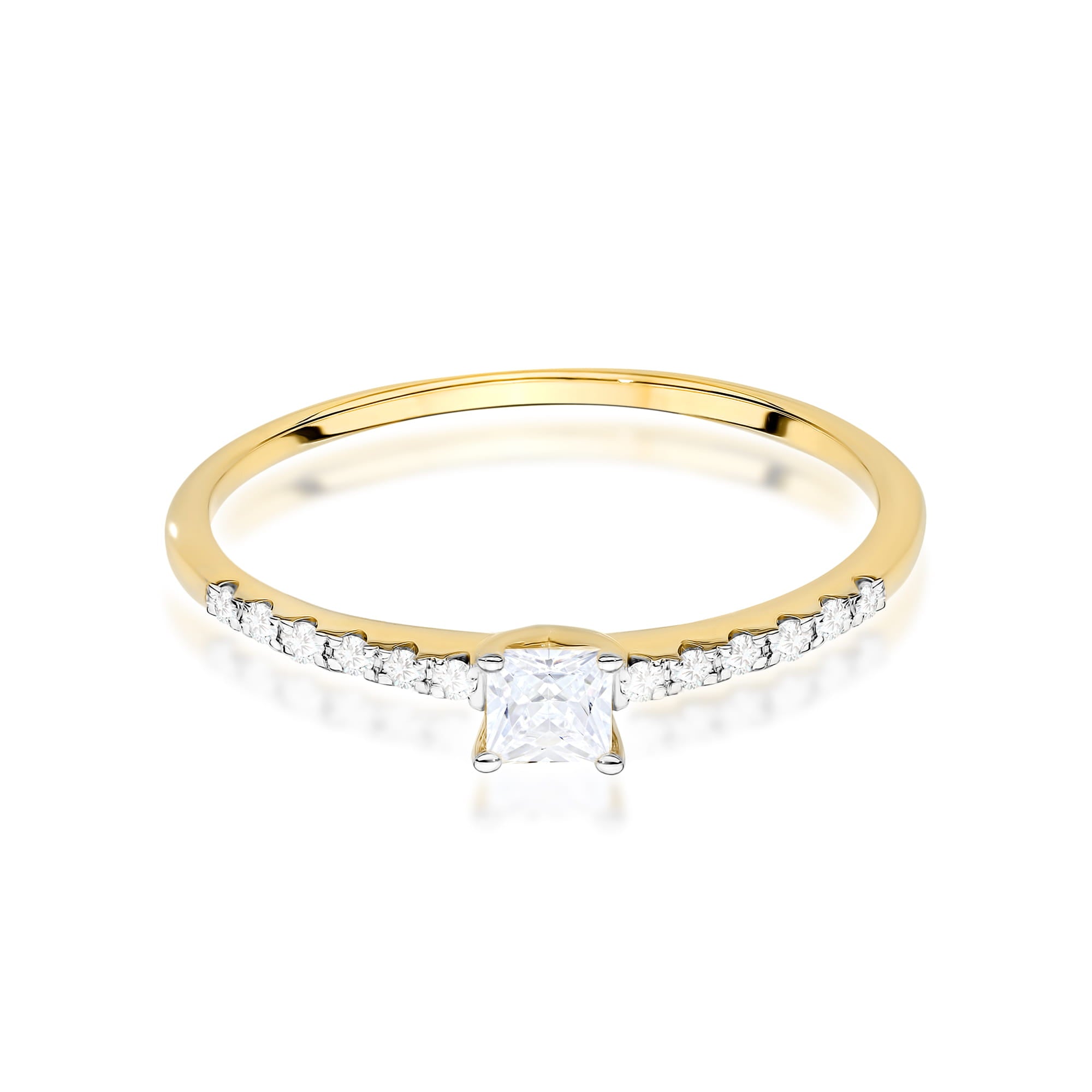 Inel Aur 9K cu Diamant Natural 0.15 ct