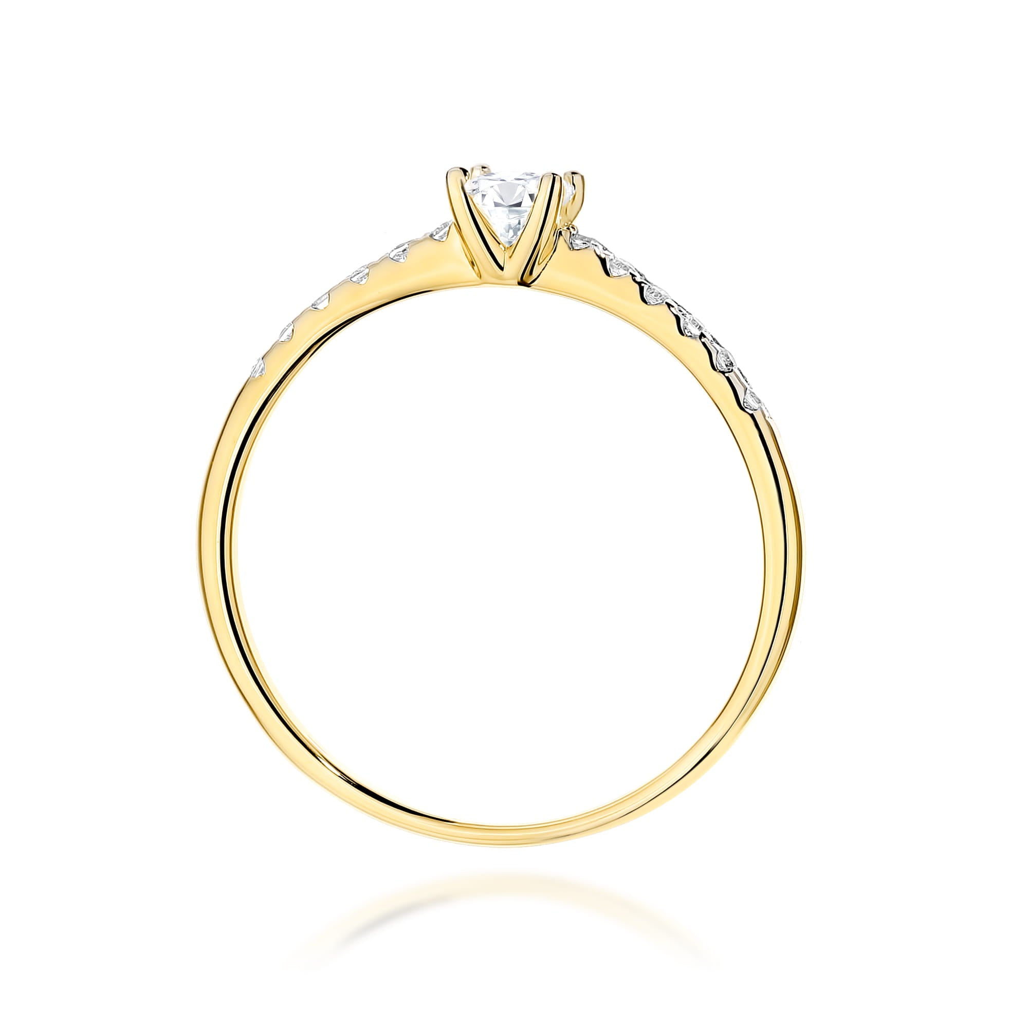 Inel Aur 9K cu Diamante de Laborator 0.21 ct