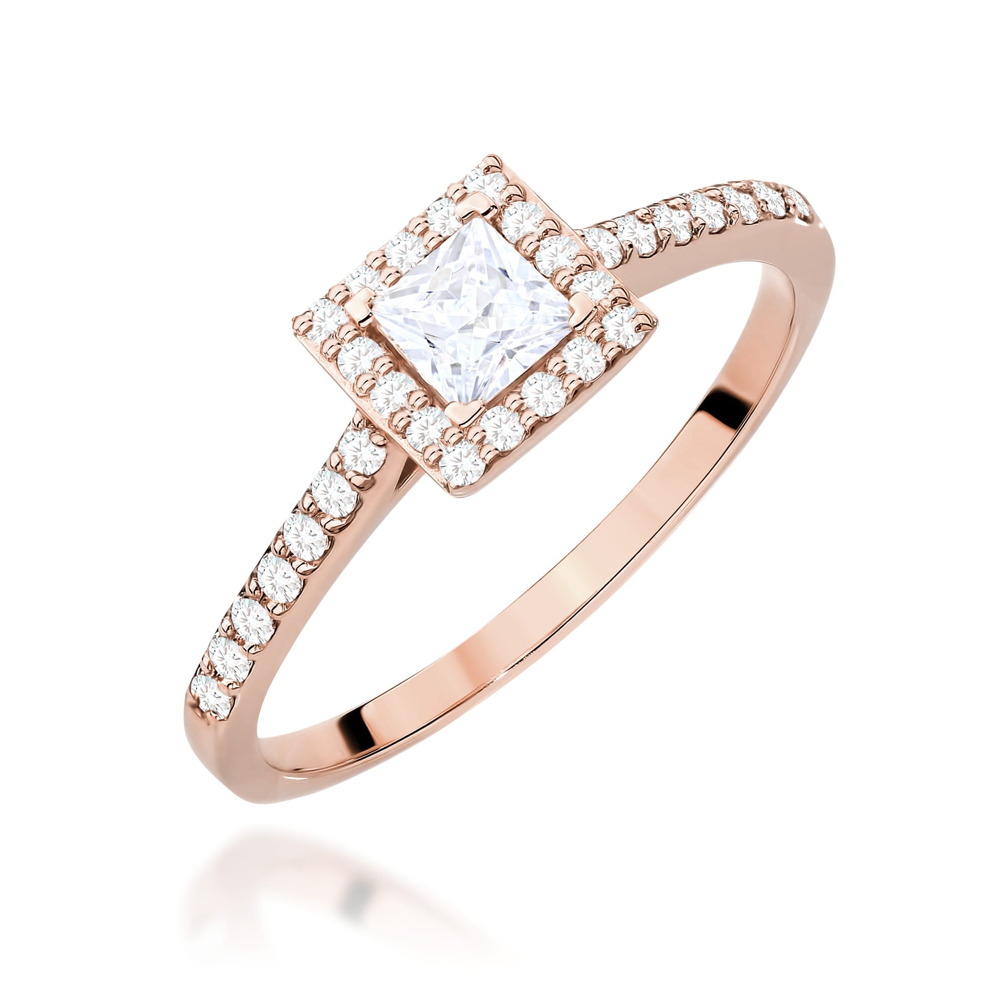 Inel Diamant Aur 14K 0,30ct Lab Grown Pătrat W0591