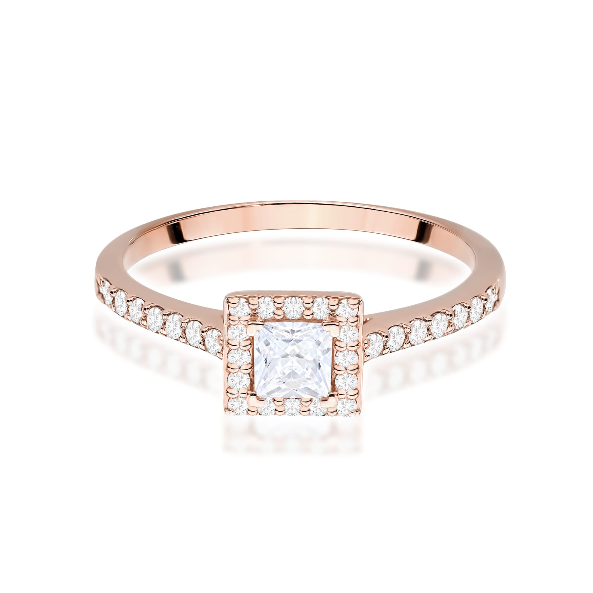 Inel Diamant Aur 14K 0,30ct Lab Grown Pătrat W0591