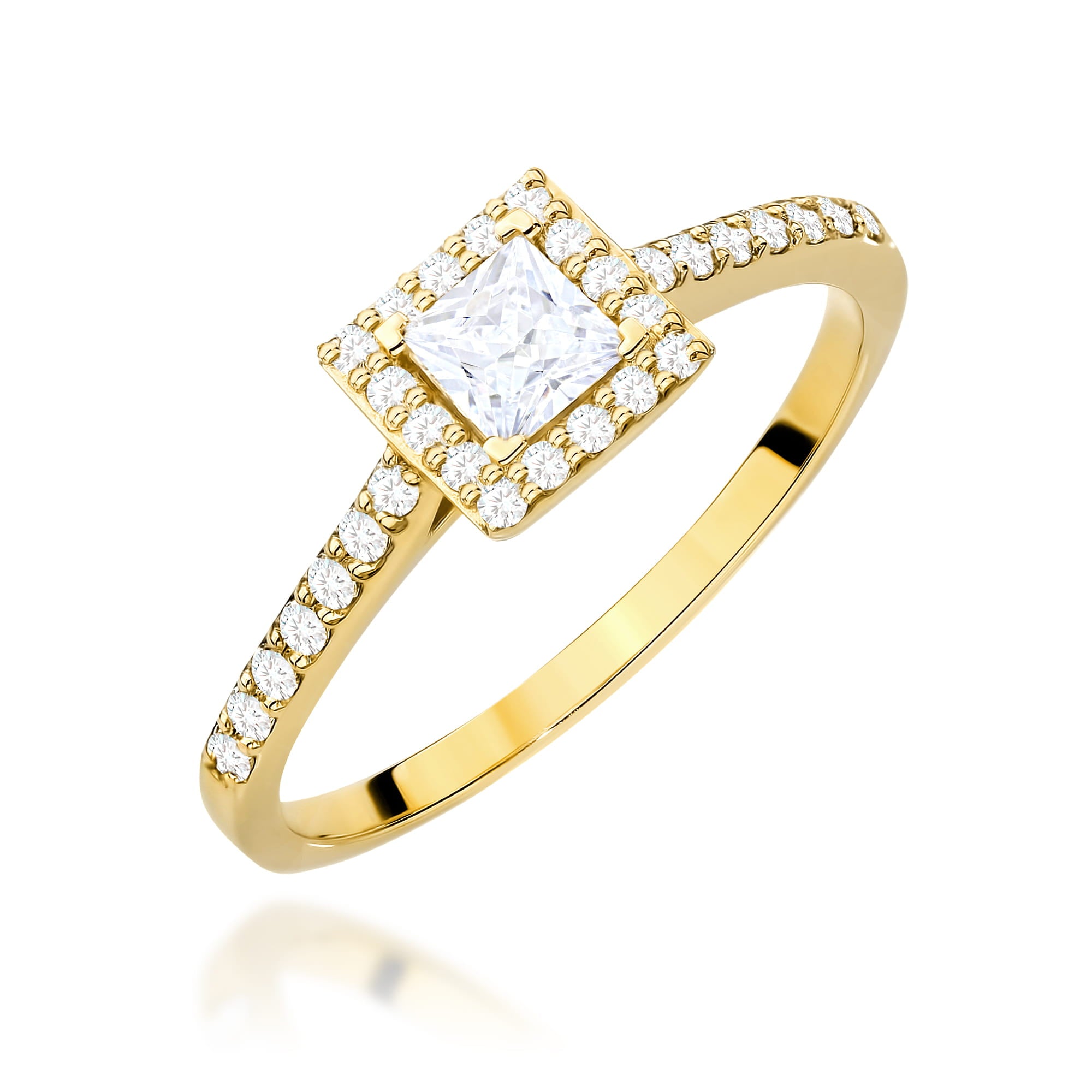 Inel Diamant Aur 14K 0,30ct Lab Grown Pătrat W0591