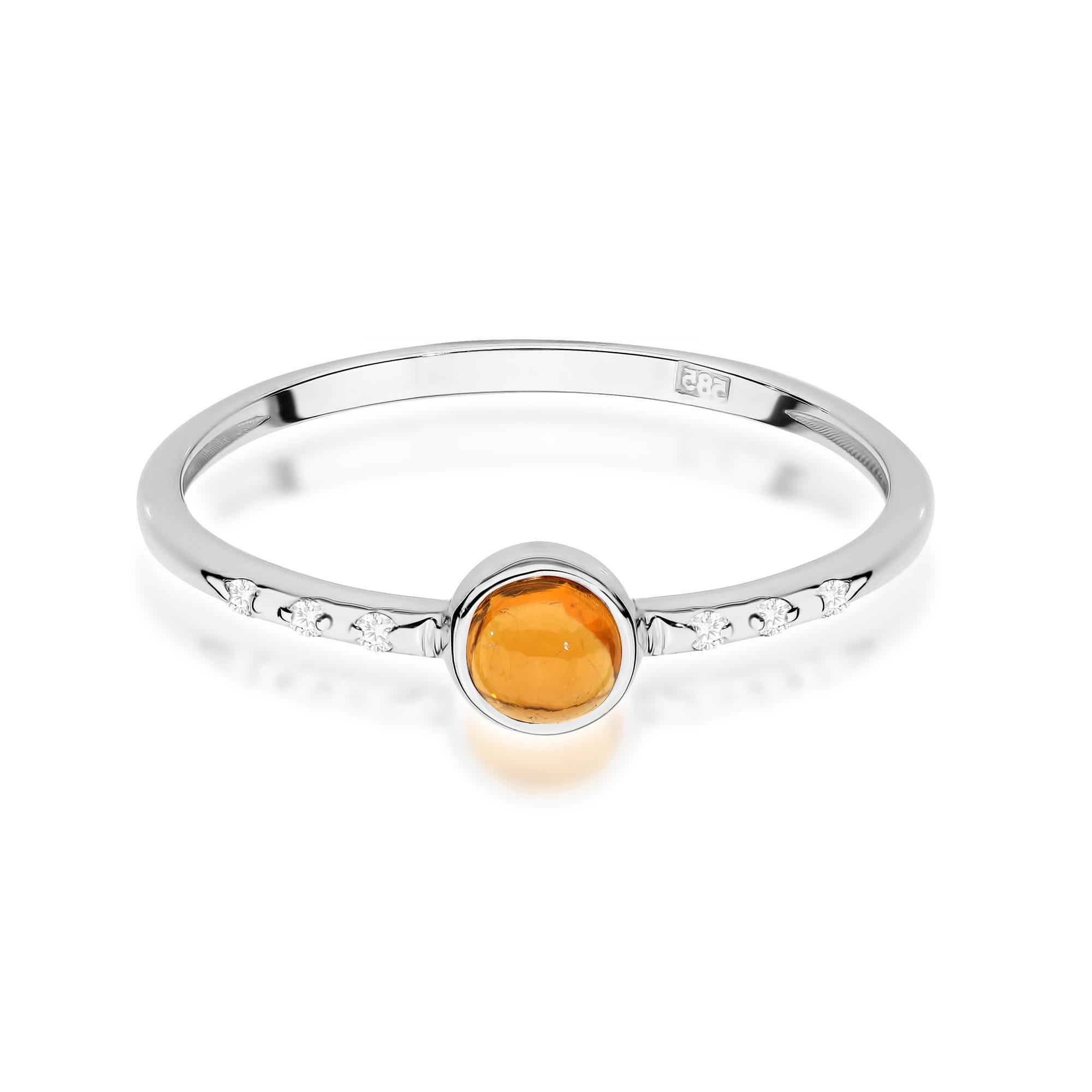 Inel Aur 9K cu Yellow Tourmaline 0.30 ct si Diamante Naturale 0.03 ct