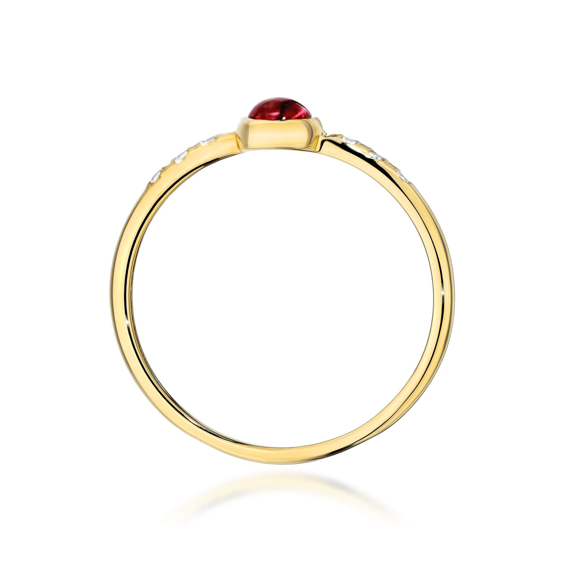 Inel Aur 9K cu Pink Tourmaline 0.30 ct si Diamante Naturale 0.03 ct