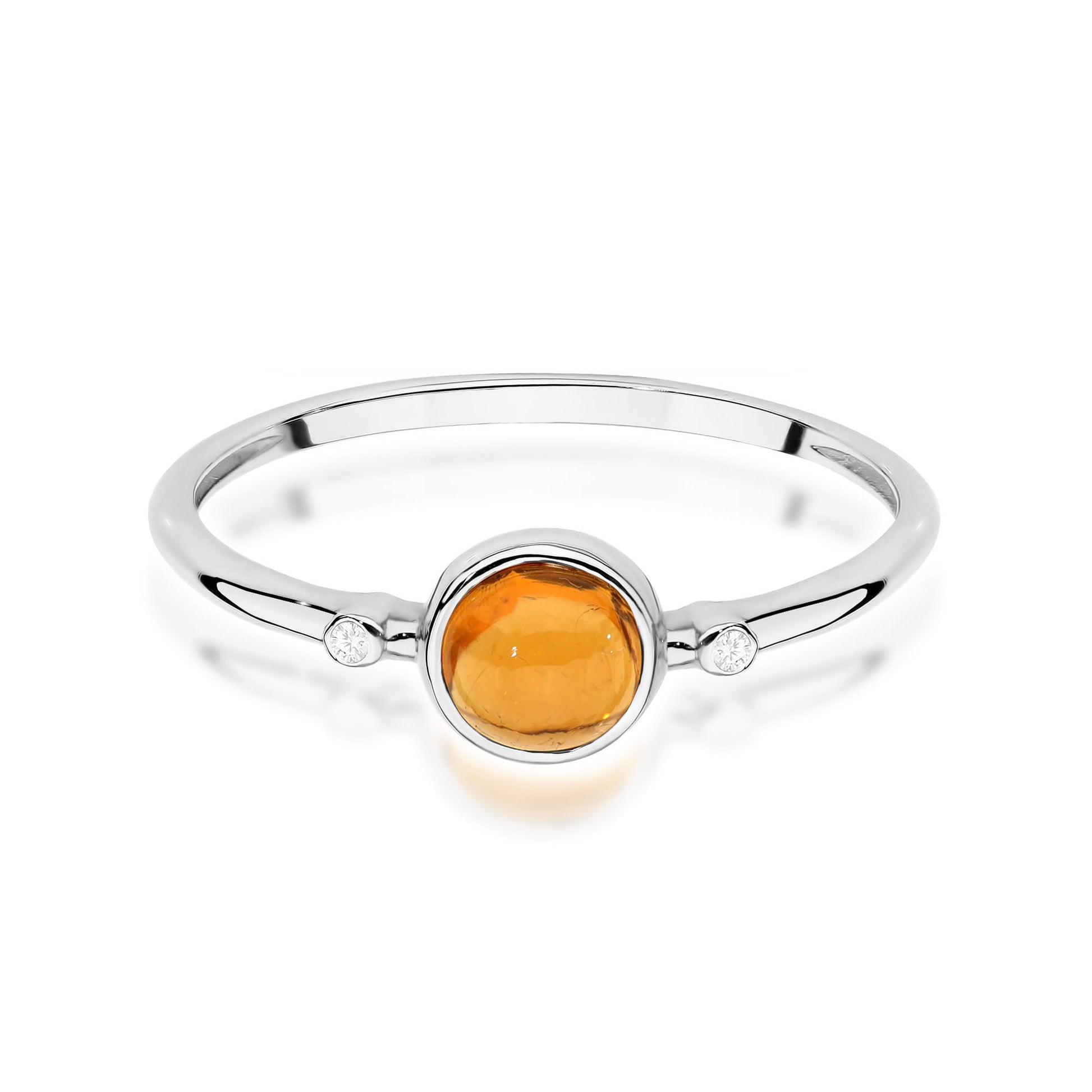Inel Aur 9K cu Yellow Tourmaline 0.60 ct si Diamante Naturale 0.01 ct