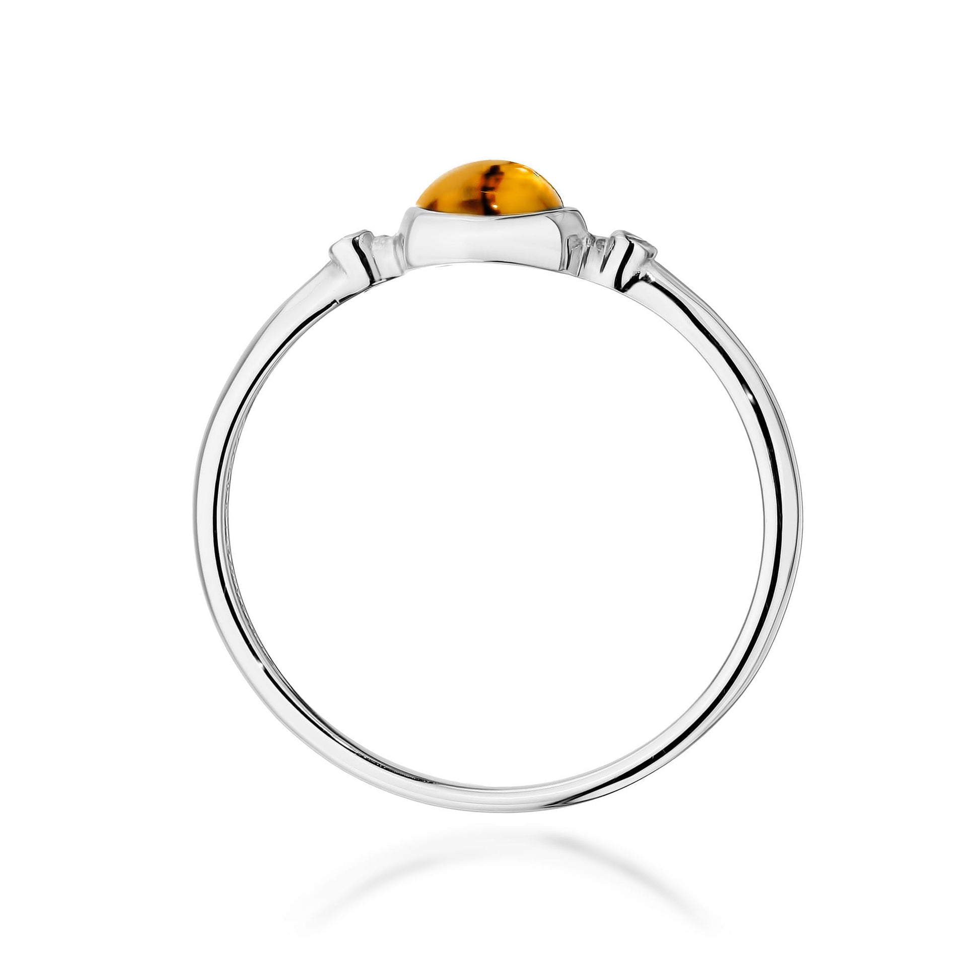 Inel Aur 9K cu Yellow Tourmaline 0.60 ct si Diamante Naturale 0.01 ct