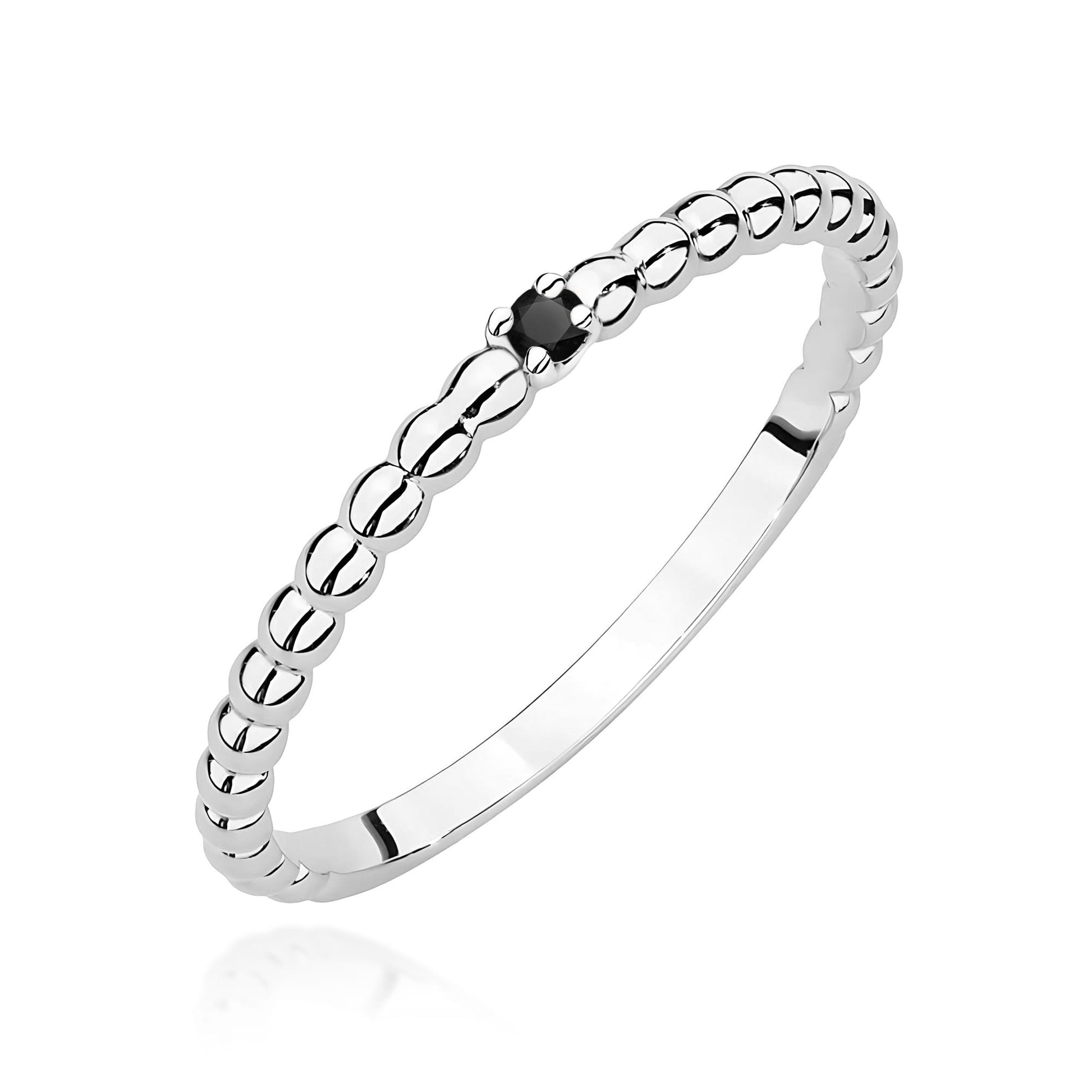Inel Aur 9K cu Diamant Natural Negru 0.02 ct