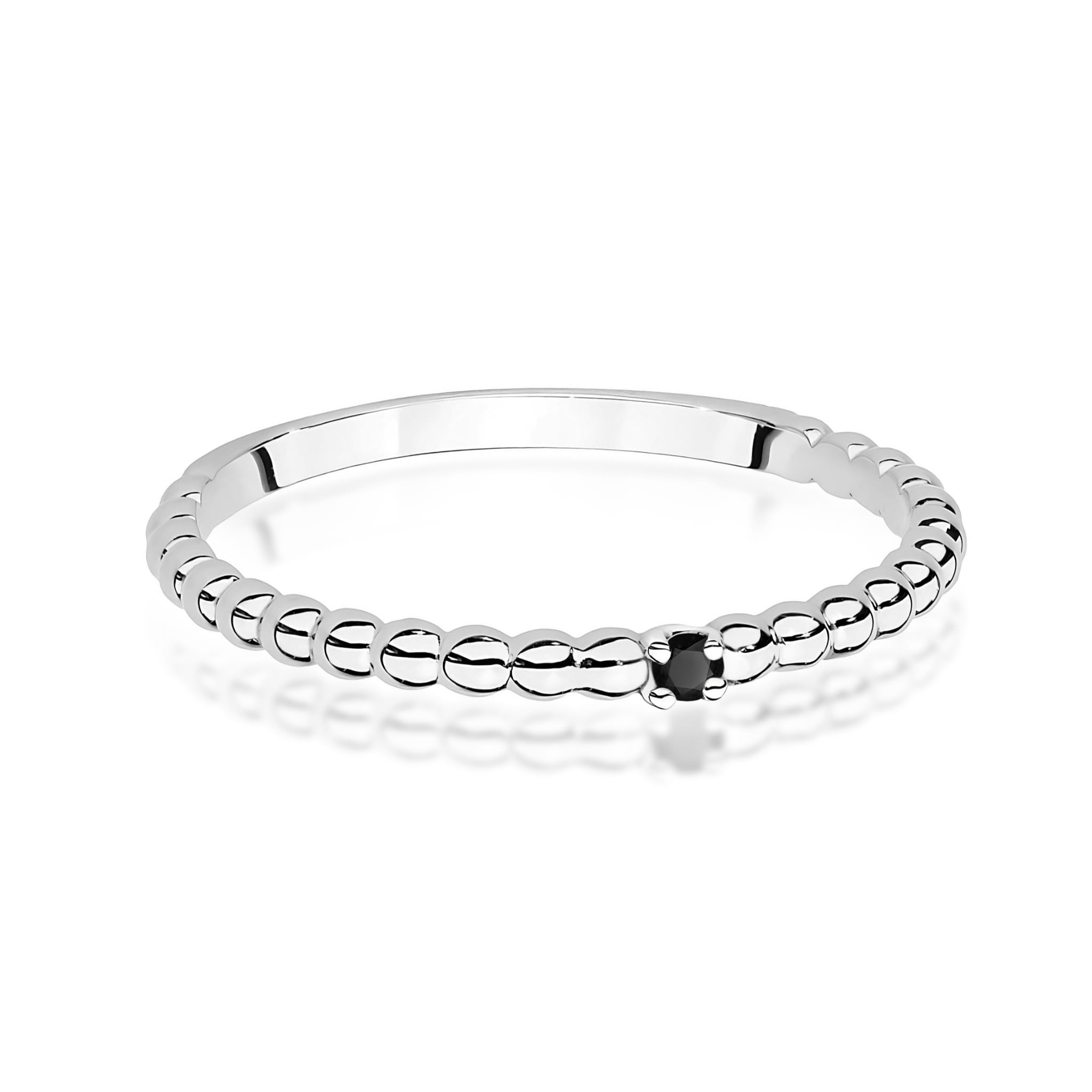 Inel Aur 9K cu Diamant Natural Negru 0.02 ct