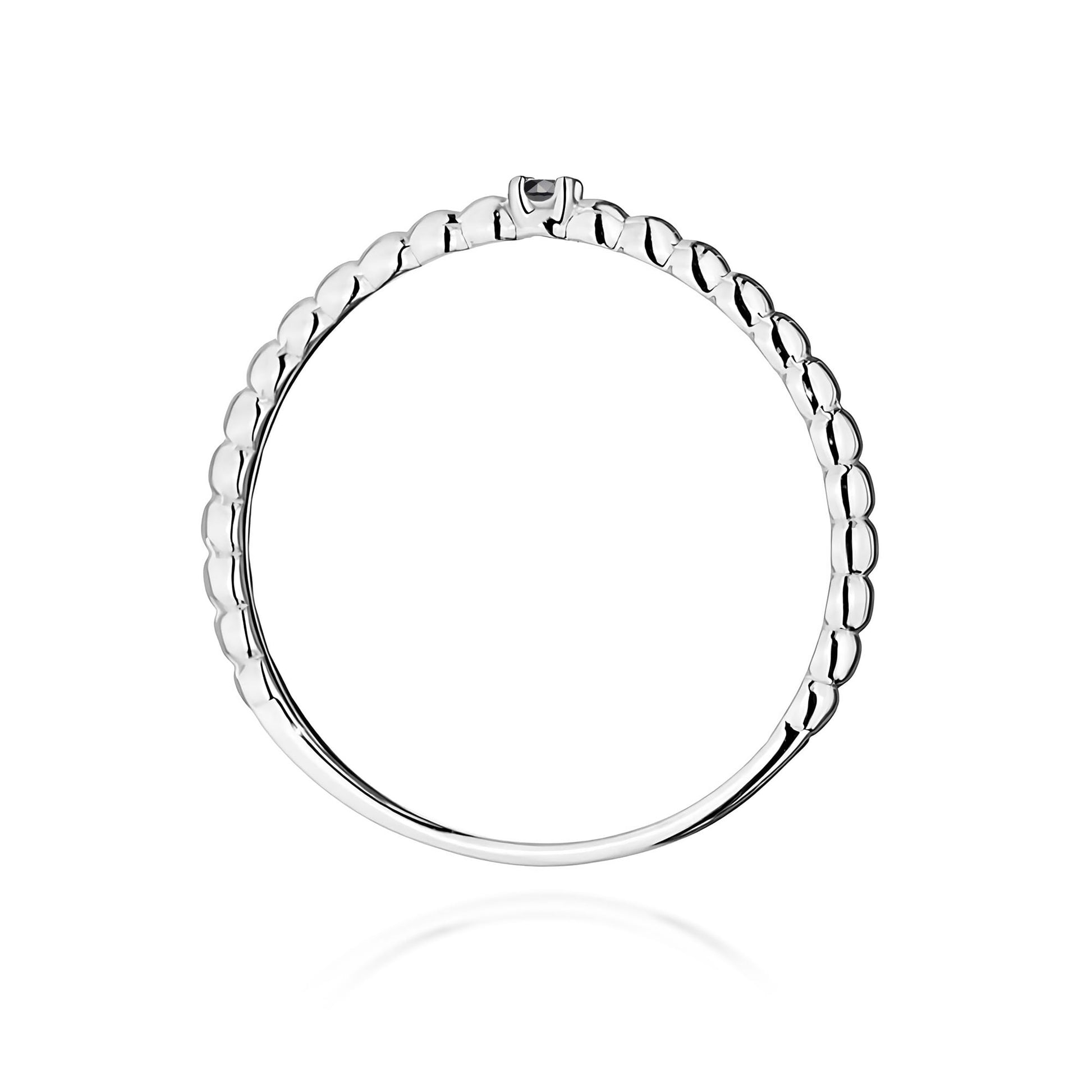 Inel Aur 9K cu Diamant Natural Negru 0.02 ct