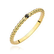 Inel Aur 9K cu Diamant Natural Negru 0.02 ct